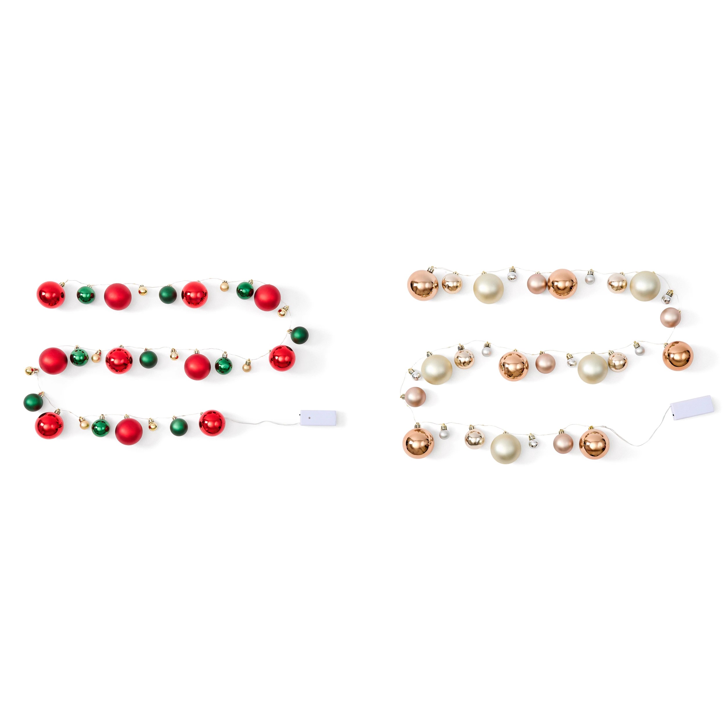8 Battery Operated LED Light Up Bauble Garland - Assorted, 8 of 9