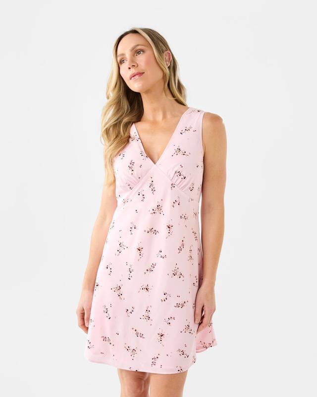 Sleeveless Crepe V-Neck Mini D