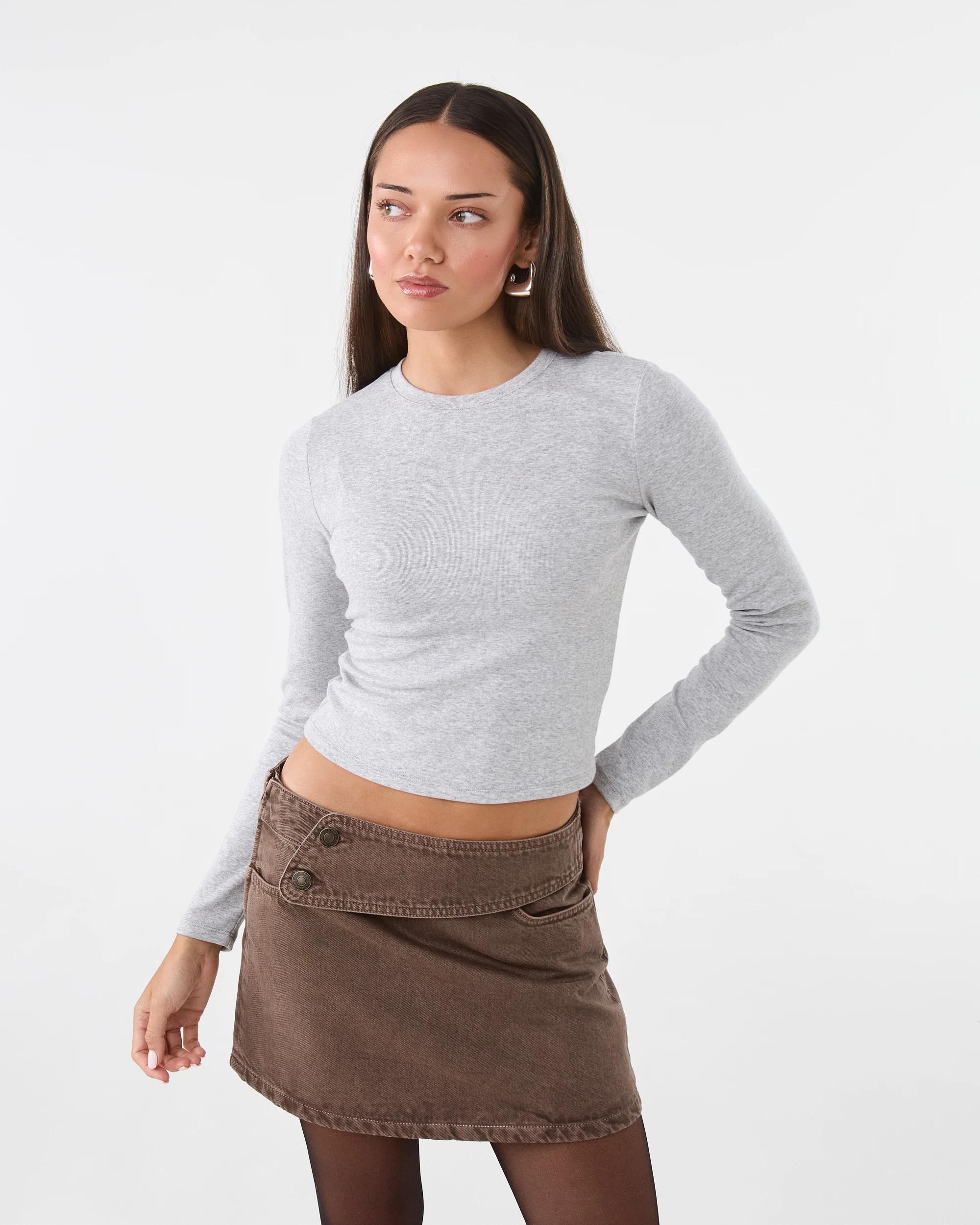 7 Long Sleeve Neat Fit Top Grey Marle, 7 of 7