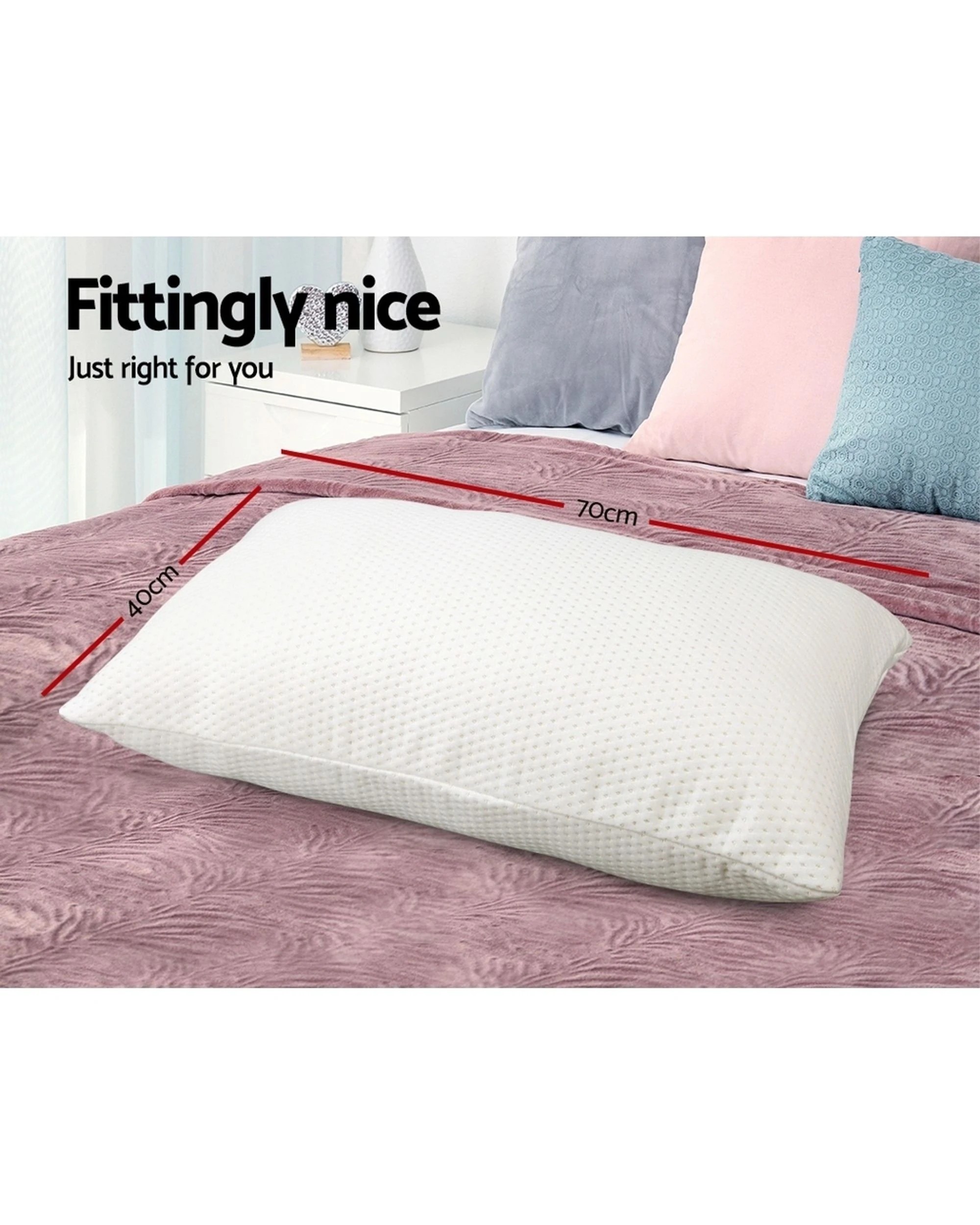2 Giselle Bedding Memory Foam Pillow 13cm Thick Twin Pack
 - White, 2 of 3