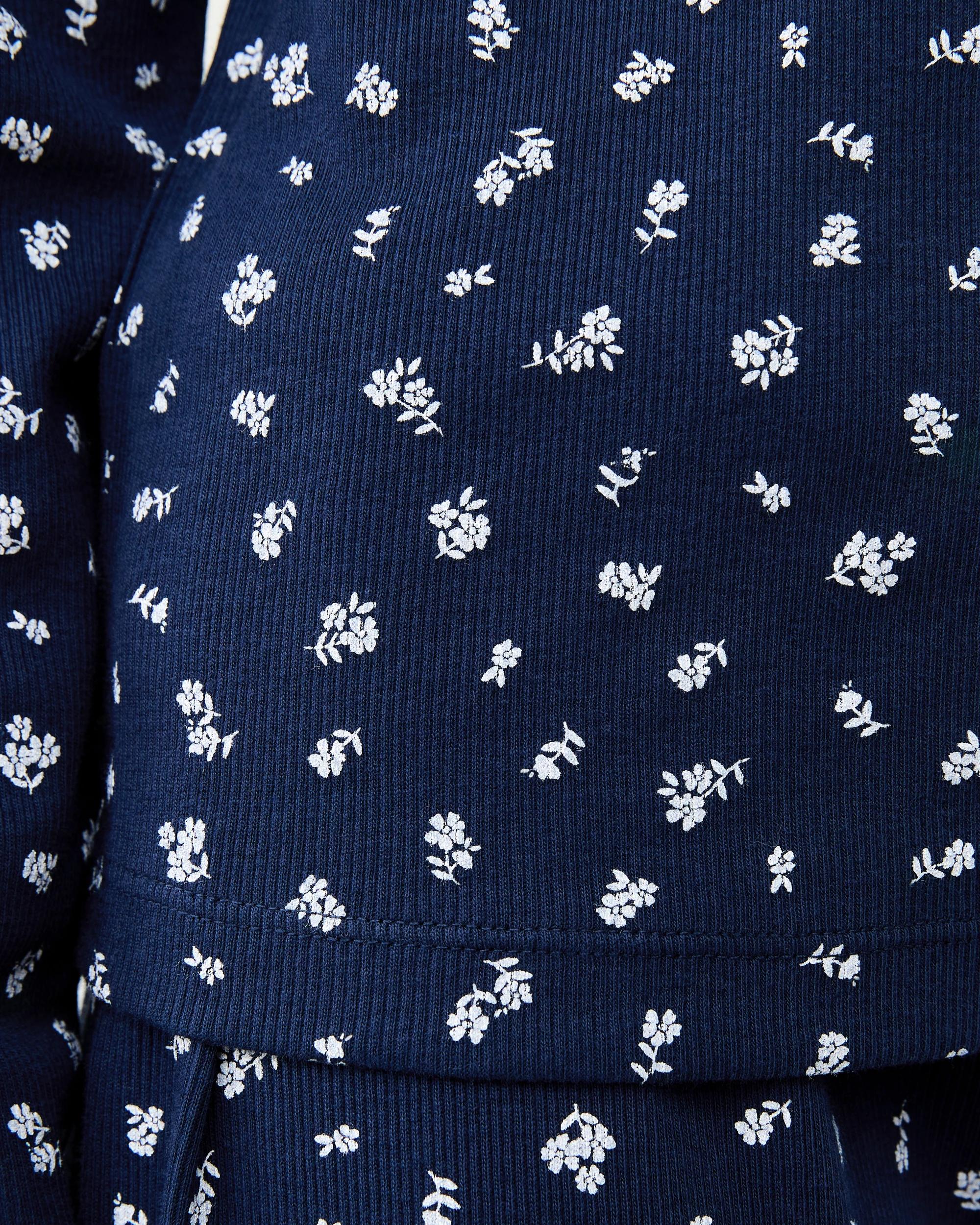 6 Ribbed Long Sleeve Set Nvy Flr, 6 of 7