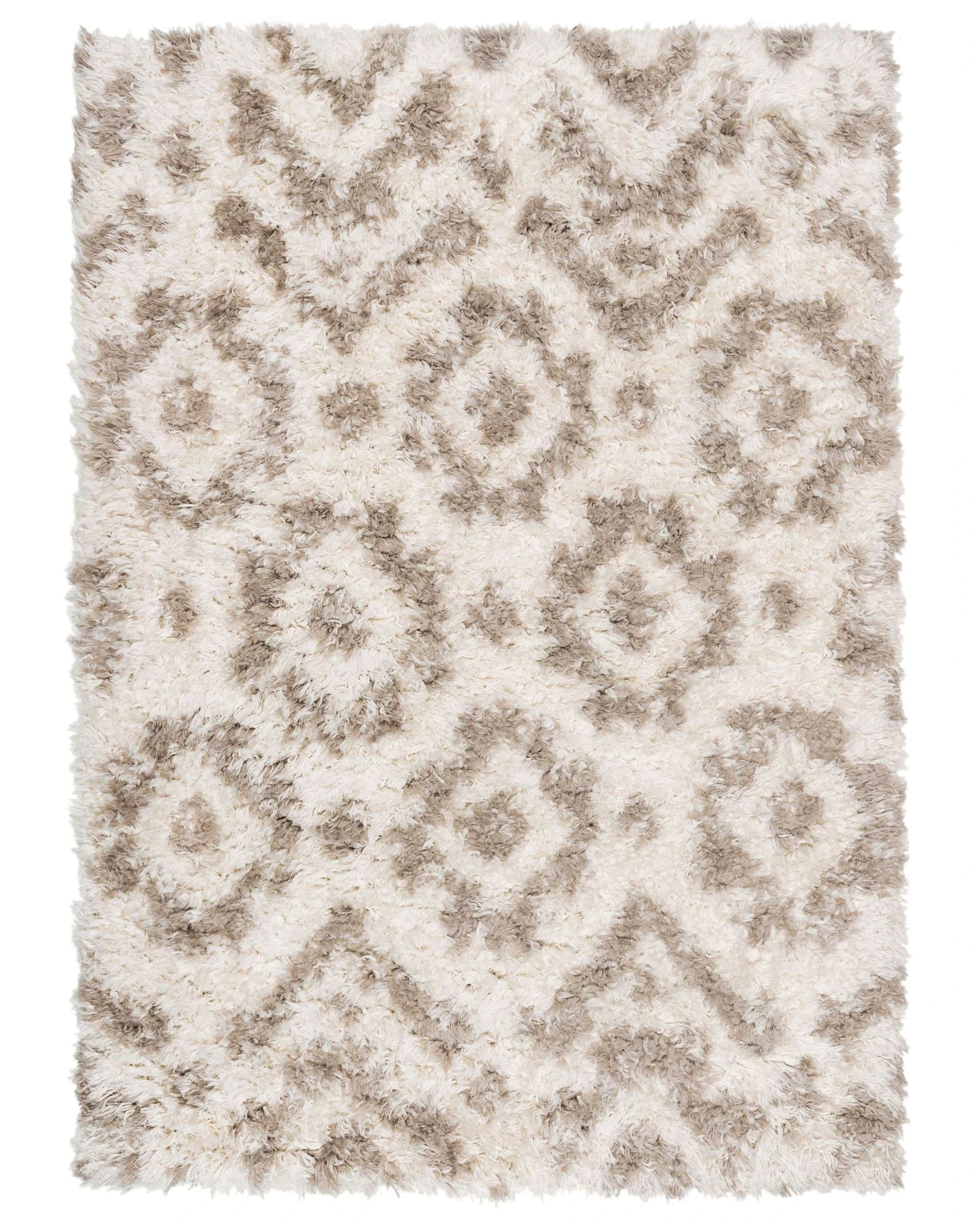 1 Loopsie Zinda Tribal Shag Rug-290cm x 200cm - White, 1 of 8