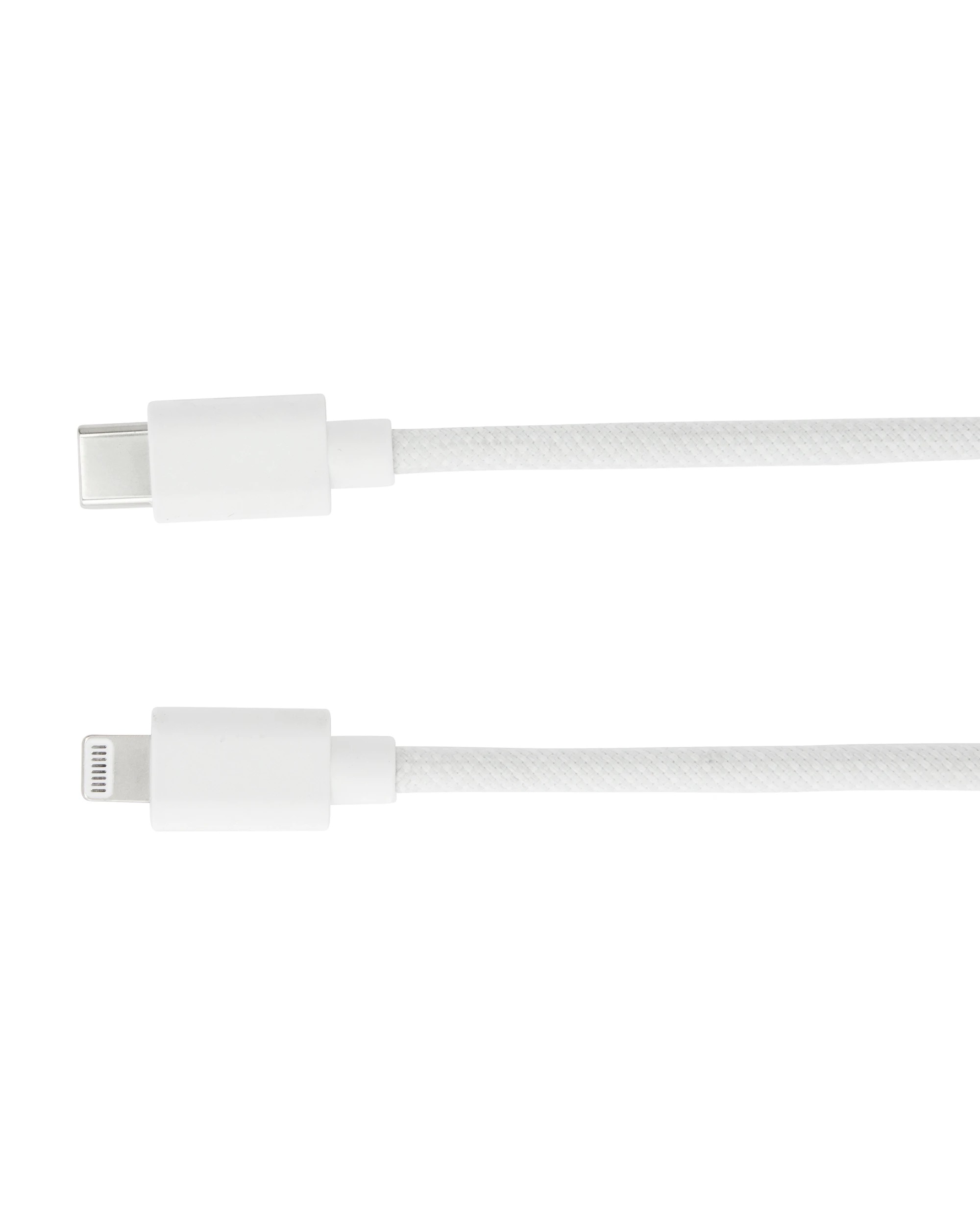 2 USB-C to Lightning Braided Cable - 1m, White, 2 of 4