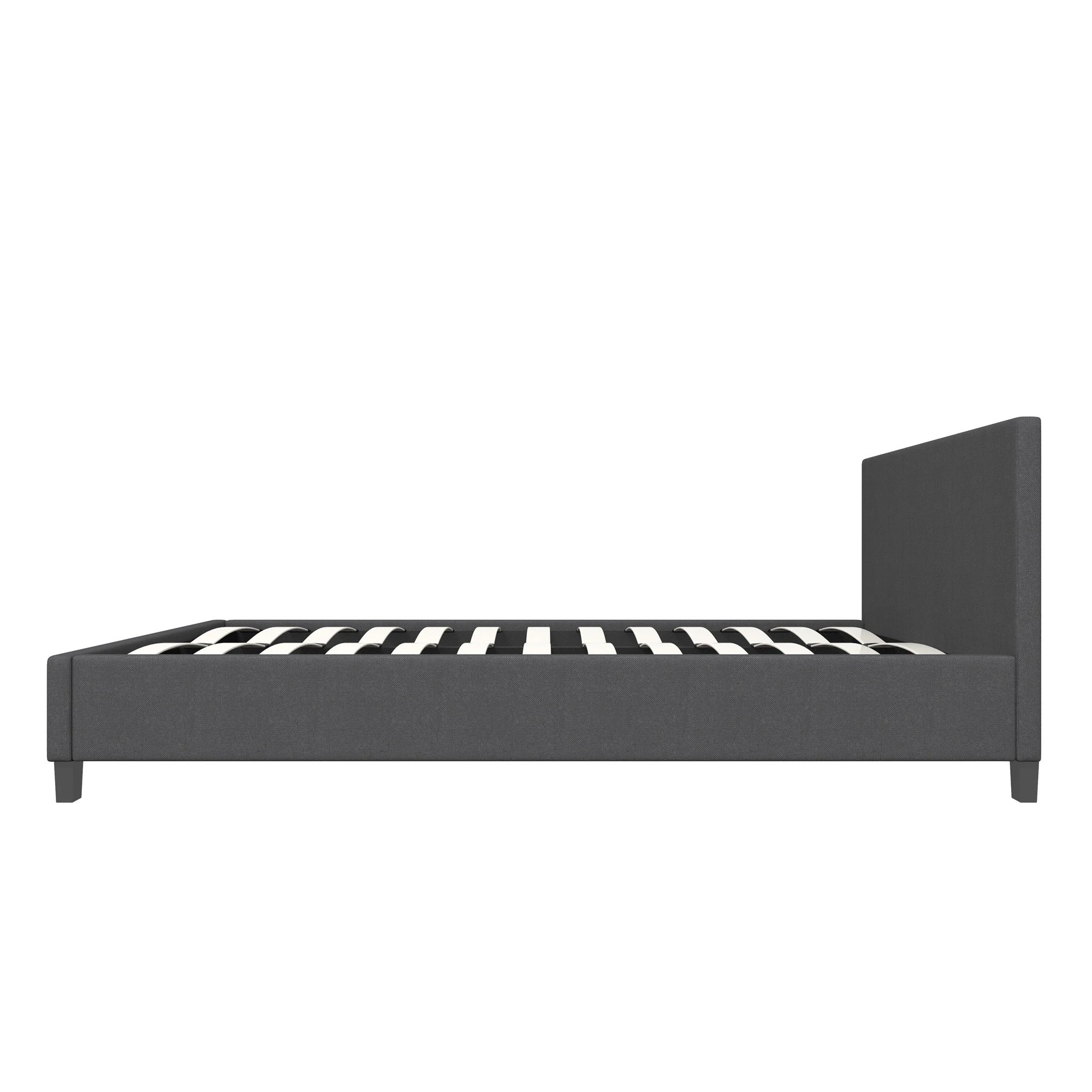 10 Milano Décor Sienna Luxury Bed Frame Base And Headboard Solid Wood Padded Fabric Single - Charcoal, 10 of 10