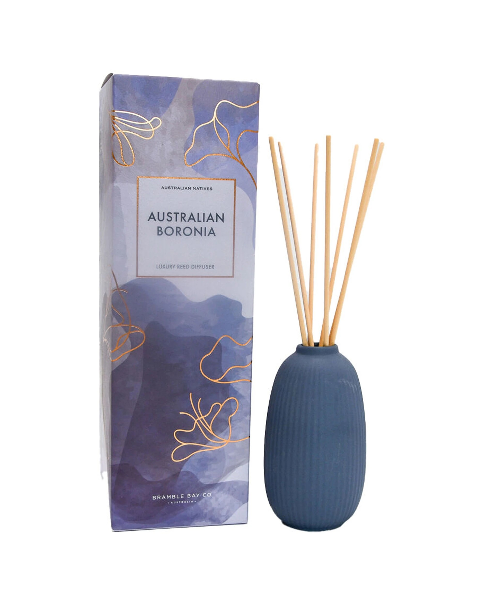 1 Bramble Bay Native Reed Diffuser Australian Boronia Scented Home Fragrance 150ml - Blue, 1 of 3