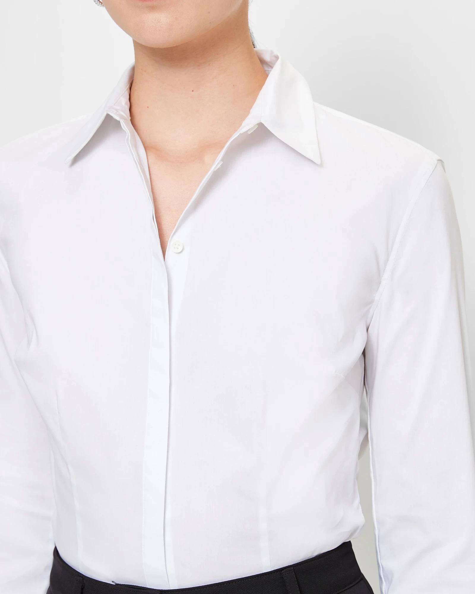 5 Long Sleeve Fitted Shirt - Preview WHITE, 5 of 5