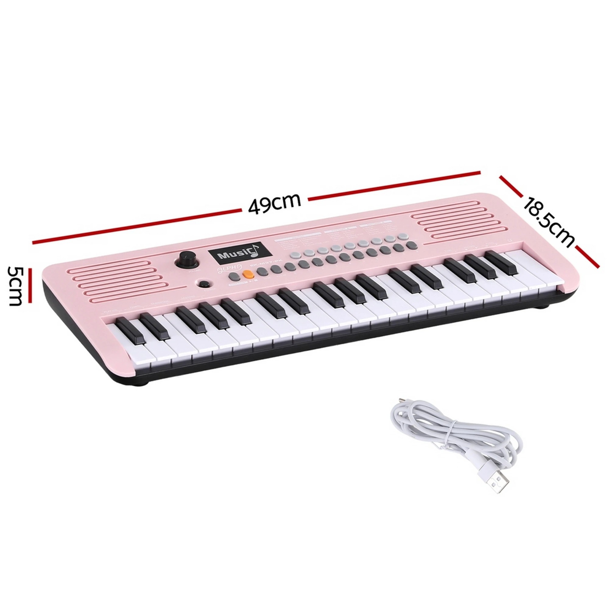 2 Alpha 37-Key Digital Piano Keyboard for Kids Beginners Electronic Keyboard Piano Gift - Pink, 2 of 7