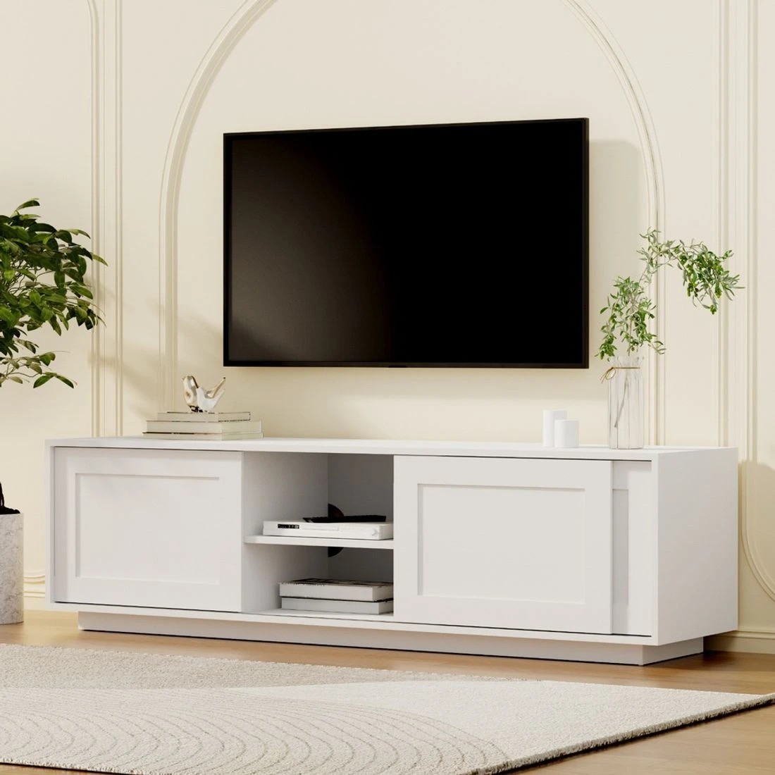 1 Artiss TV Unit Entertainment Unit Storage Cabinet 160cm - White, 1 of 8