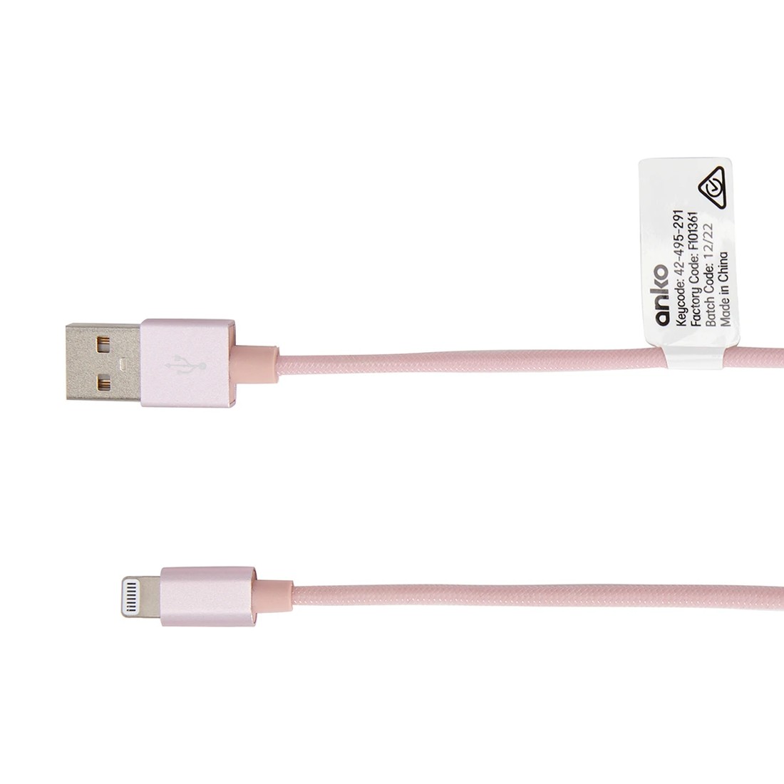 2 Lightning Cable - 2m Pink Rope, 2 of 4
