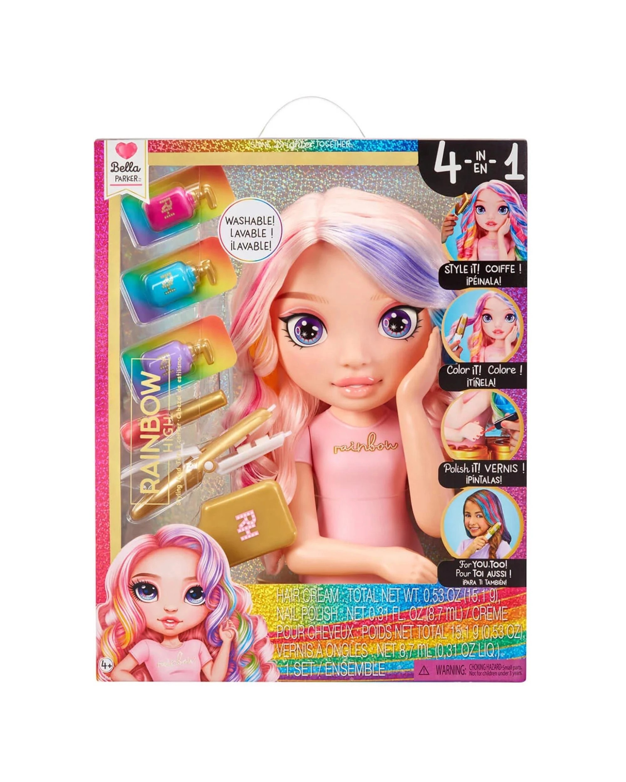 2 Rainbow High Bella Parker 4-in-1 13 inch Styling Head Playset, 2 of 8