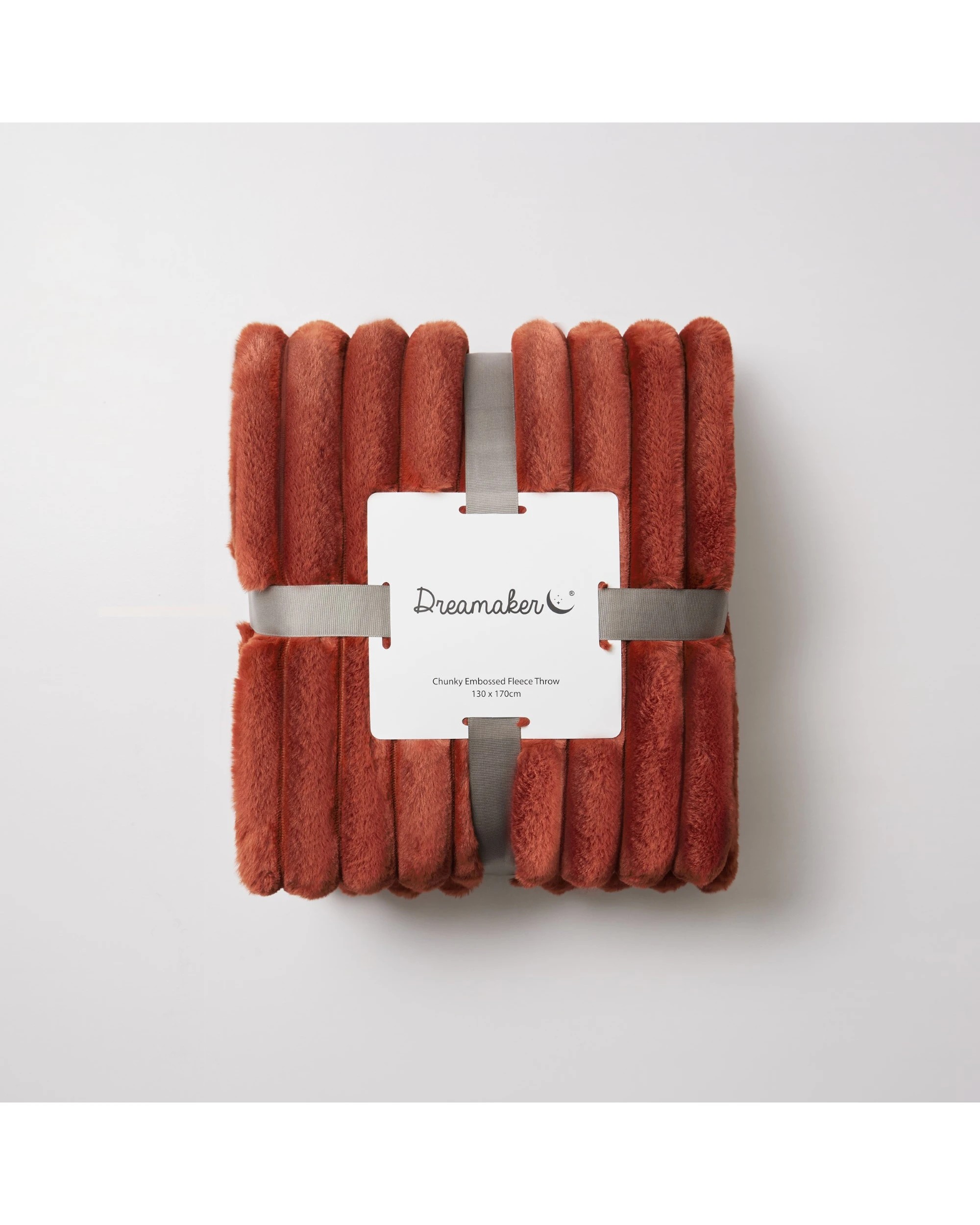 3 Dreamaker Chunky Embossed Fleece Throw 130x170cm - Rust, 3 of 4