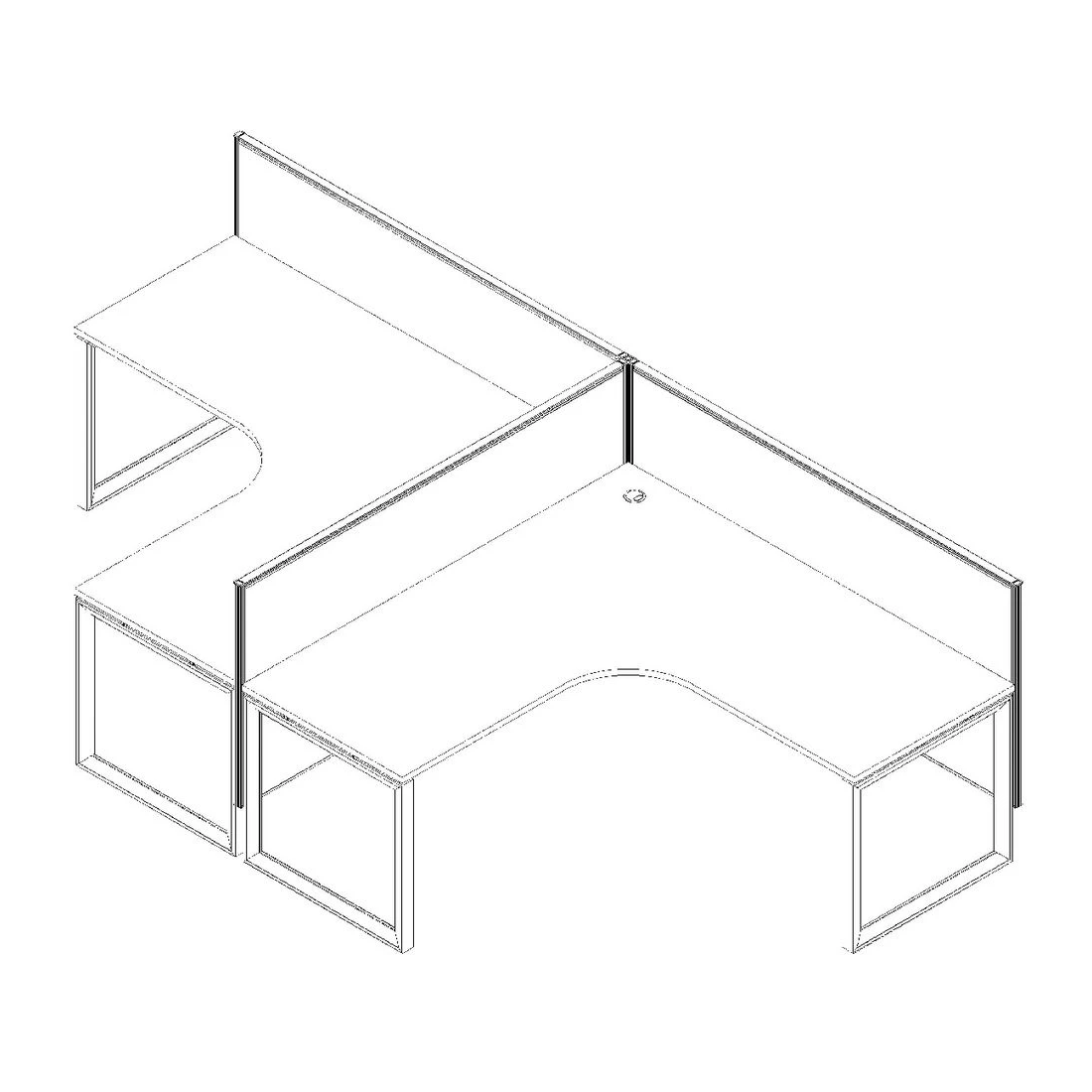 7 Stilford Screen 1200 W x 900 H mm White Frame Grey Fabric, 7 of 10