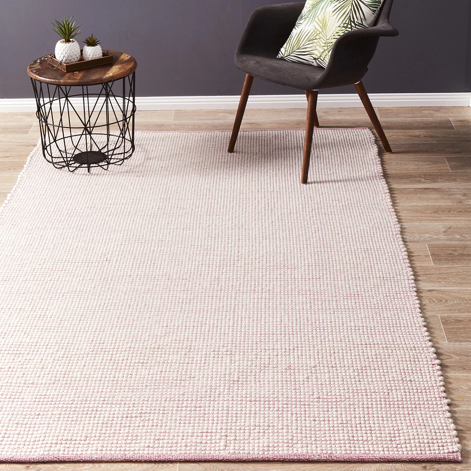 1 Common Ground Rugs Atelier 320x230cm - Extra Large Hand Loomed Wool Floor Rug - Pink, 1 of 7