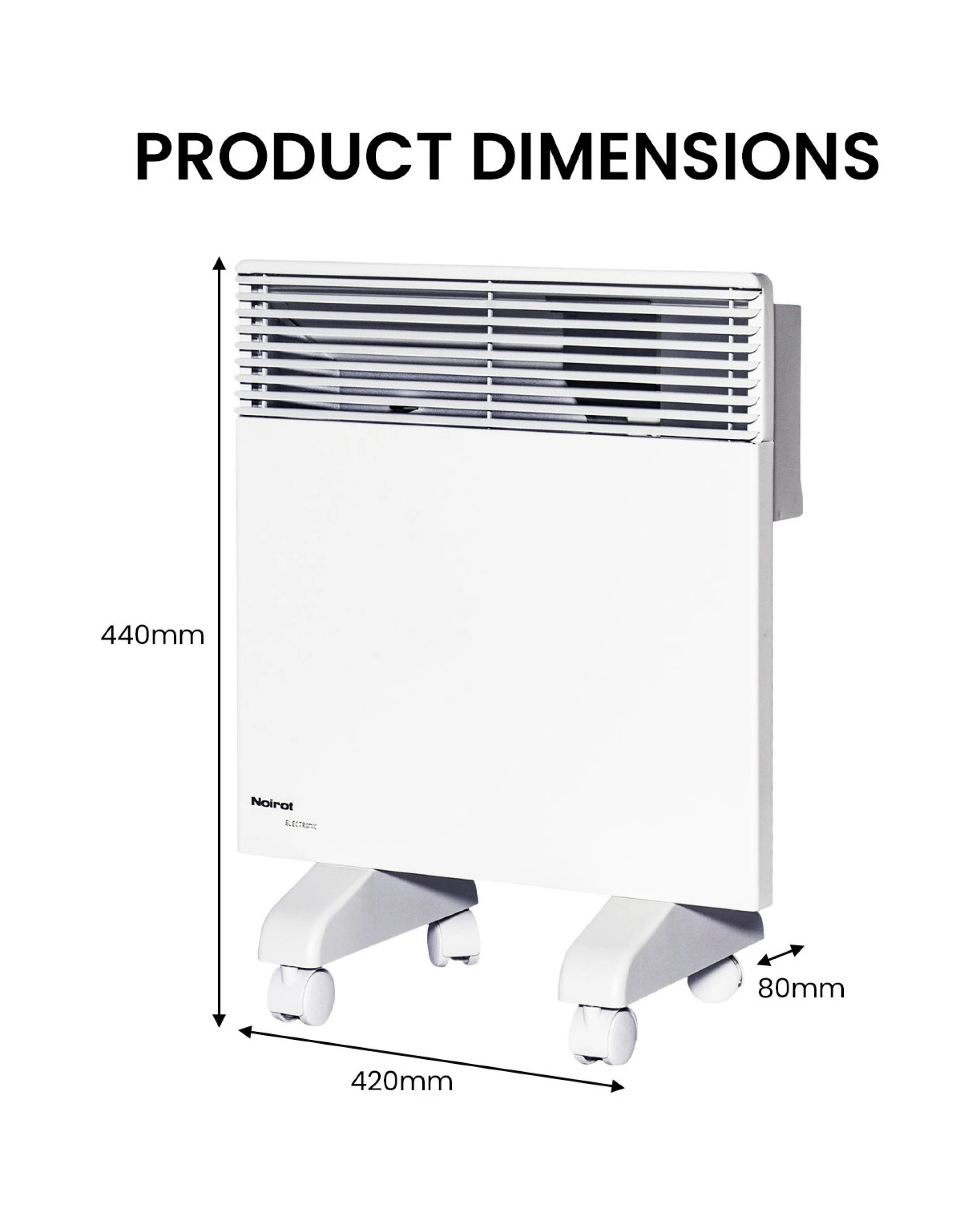 6 Noirot Spot Plus Electric 1000W Panel Heater with Wi-Fi Timer - White, 6 of 10