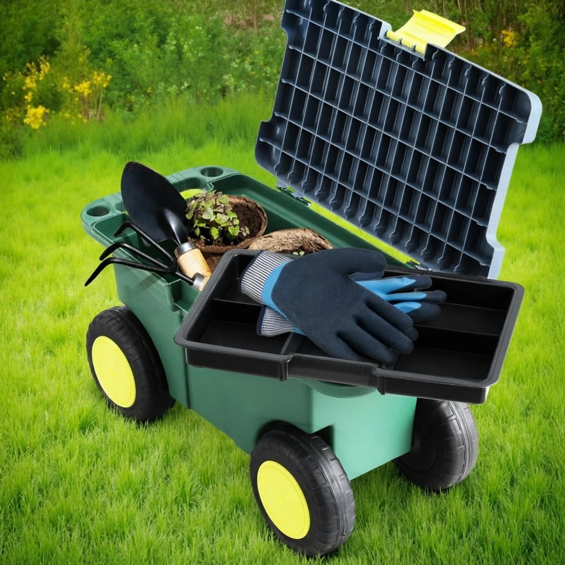 5 Gardeon Garen Tool Storage Cart 3-In-1 Green - Green, 5 of 6