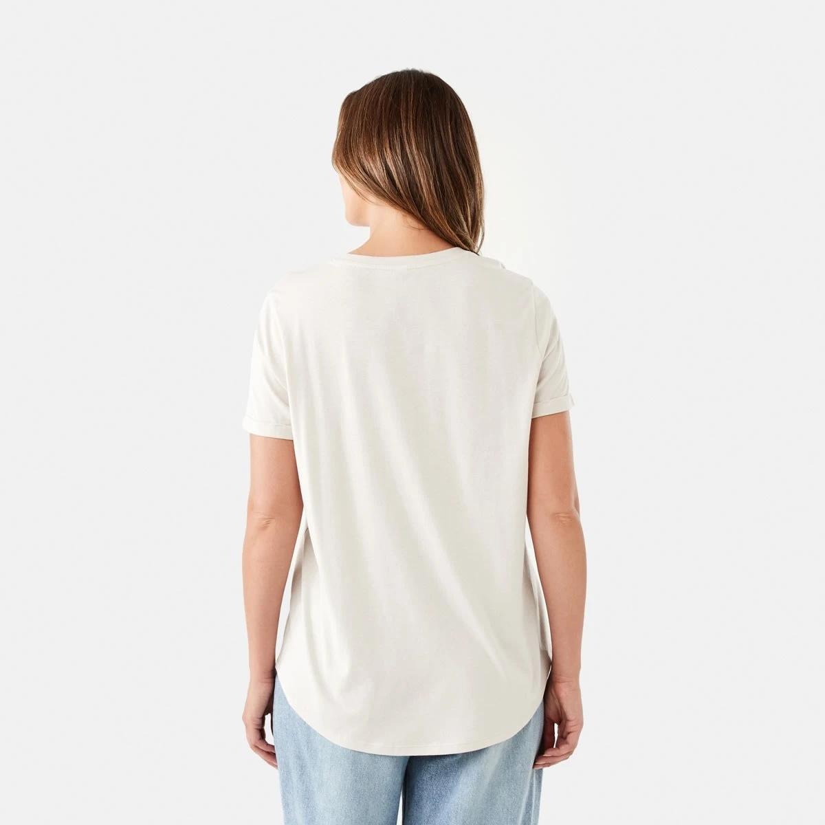 3 Short Sleeve Detailed Printed T-shirt MAISON NAT BEIGE, 3 of 6