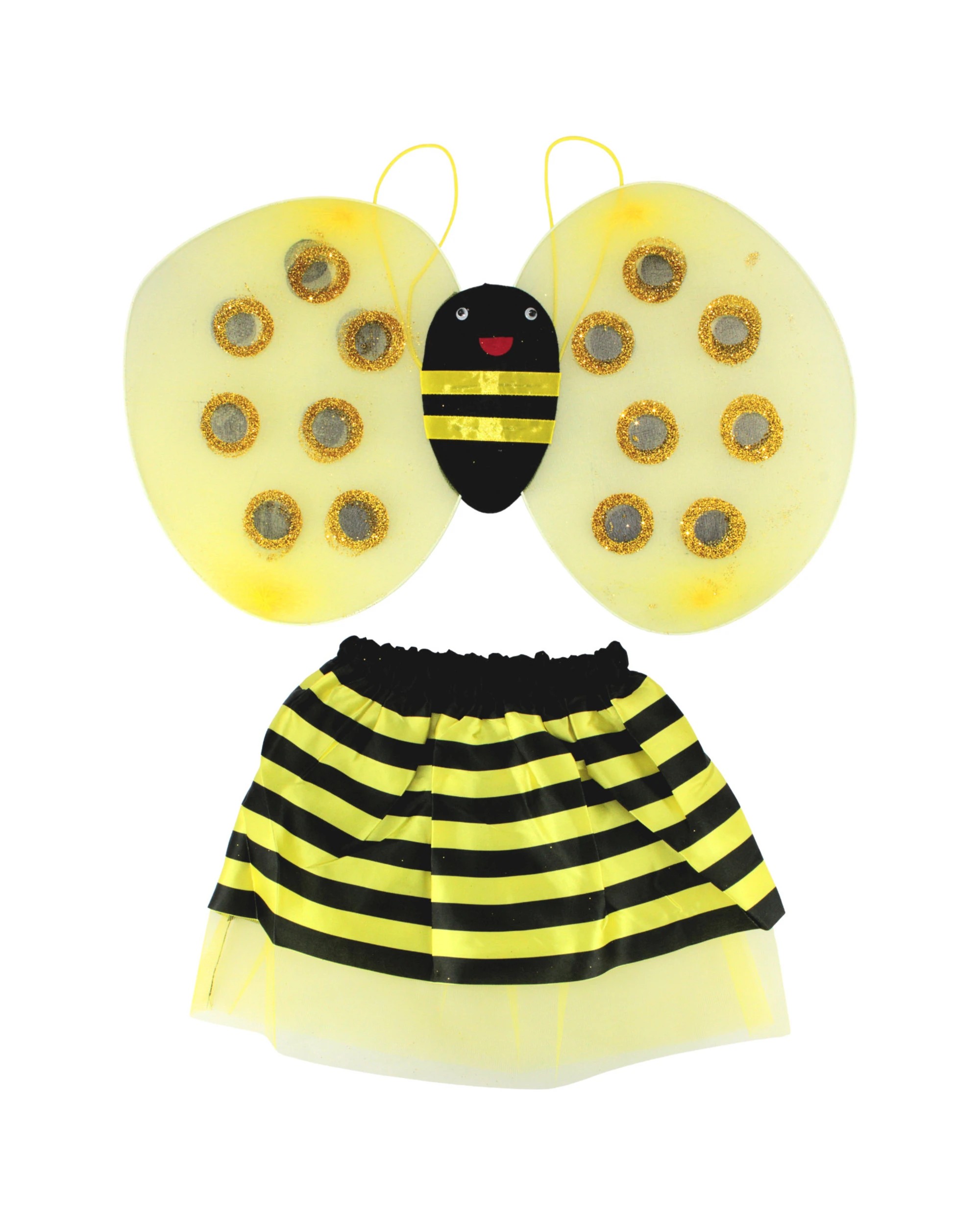 1 Partyrama Bumble Bee Tutu and Wings Set - Child - Yellow, Black and Gold, 1 of 2