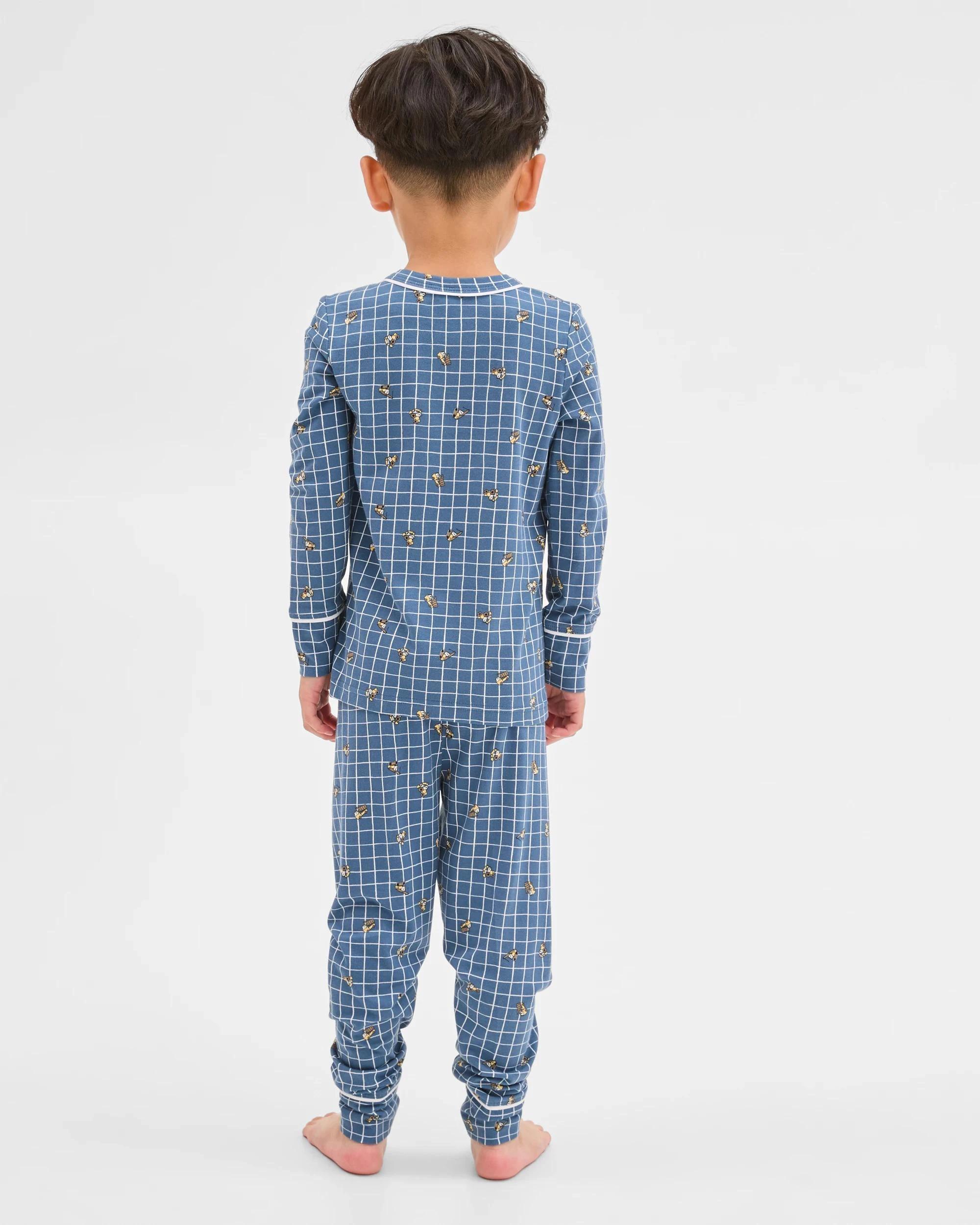 7 Target Kids Bamboo Younger Boys Long Sleeve Top and Pants Pyjama Set BLUE CONSTRUCTION, 7 of 10