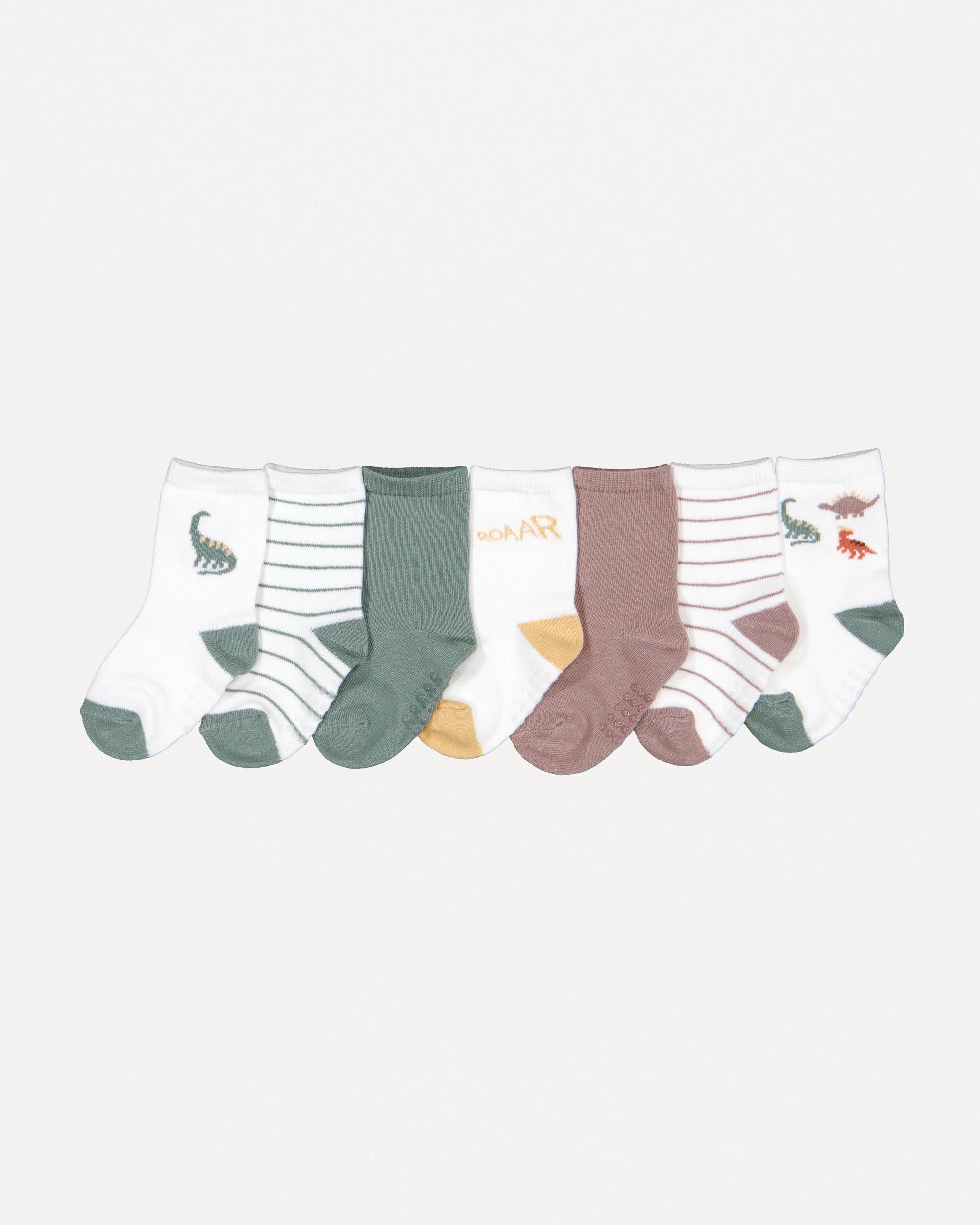 1 7 Pack Crew Socks Dino, 1 of 3