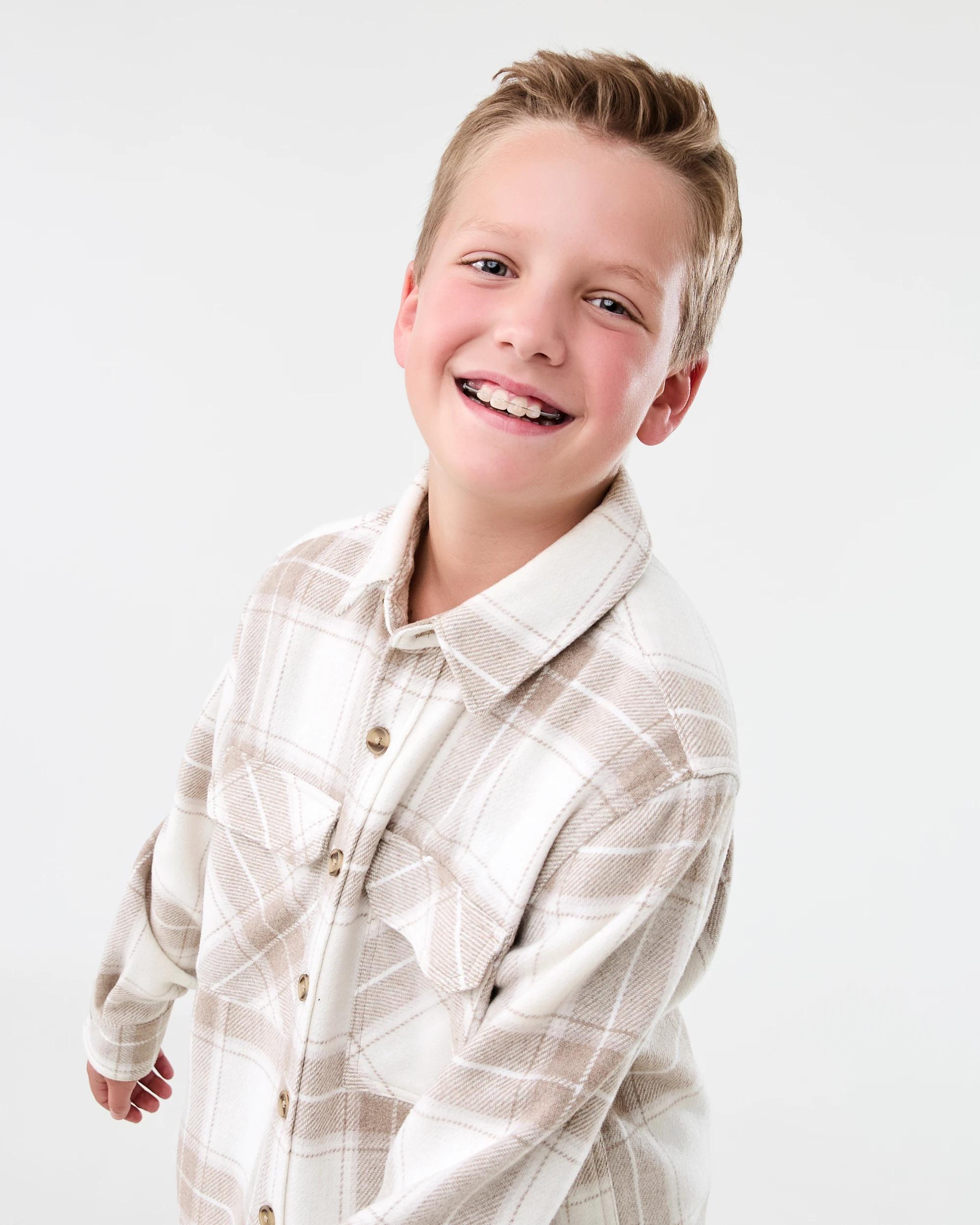 3 Melton Shirt Bge Check, 3 of 8