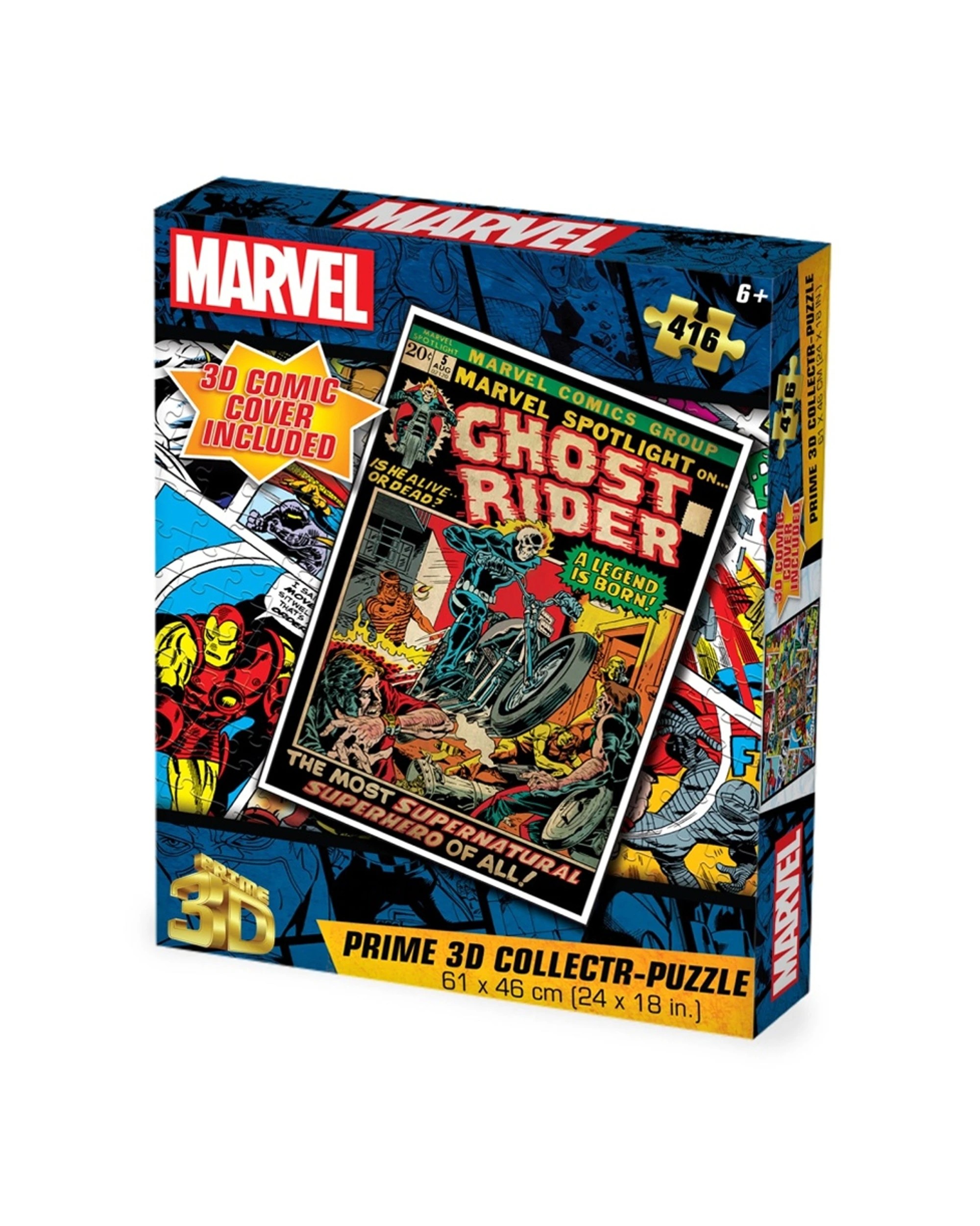 1 Prime3D 416pc Lenticular Marvel Ghost Rider Comic Book Jigsaw Puzzle Unique - Multi, 1 of 2