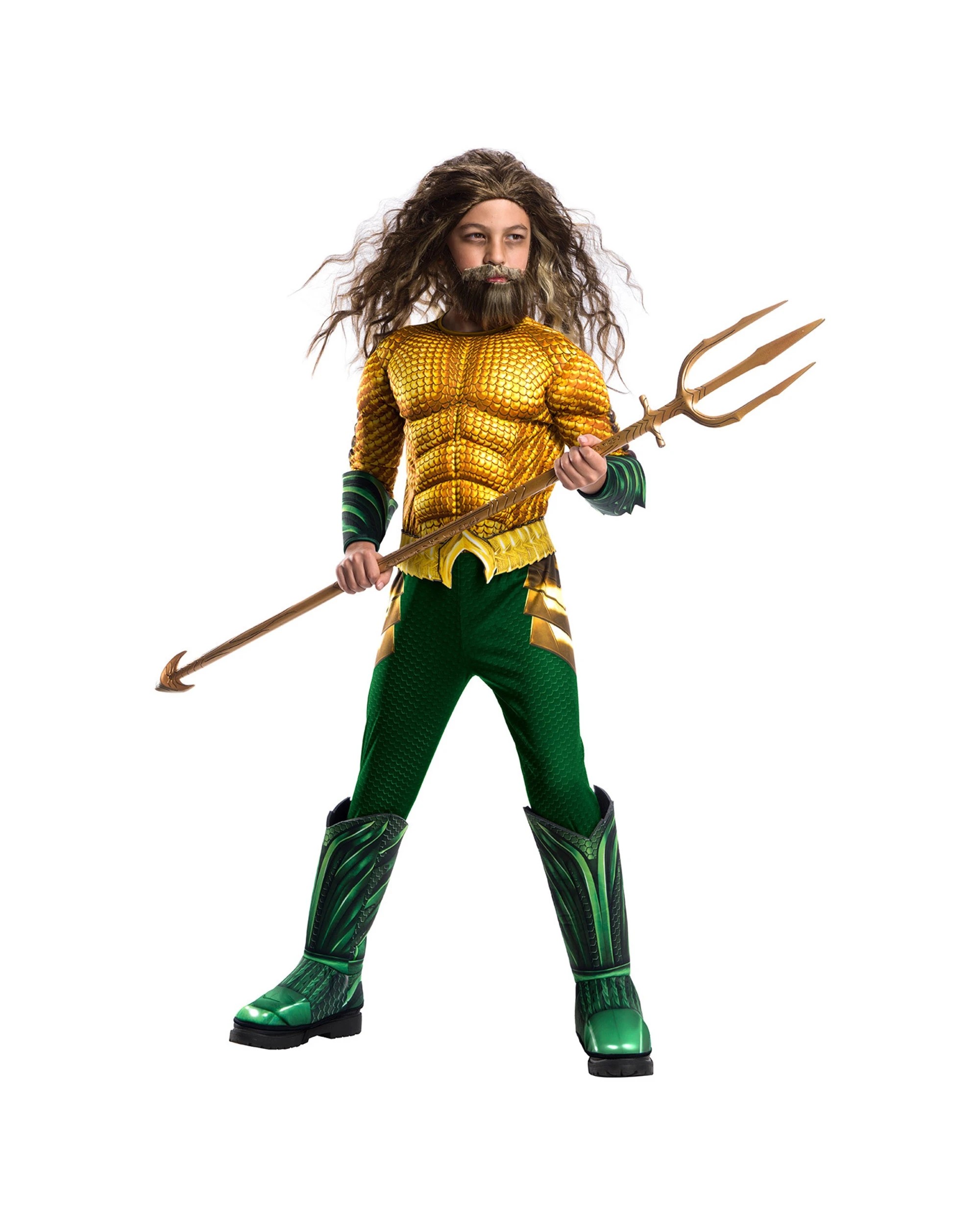 1 Dc Comics Aquaman Deluxe Boys Dress Up Costume Size M - Multi, 1 of 2