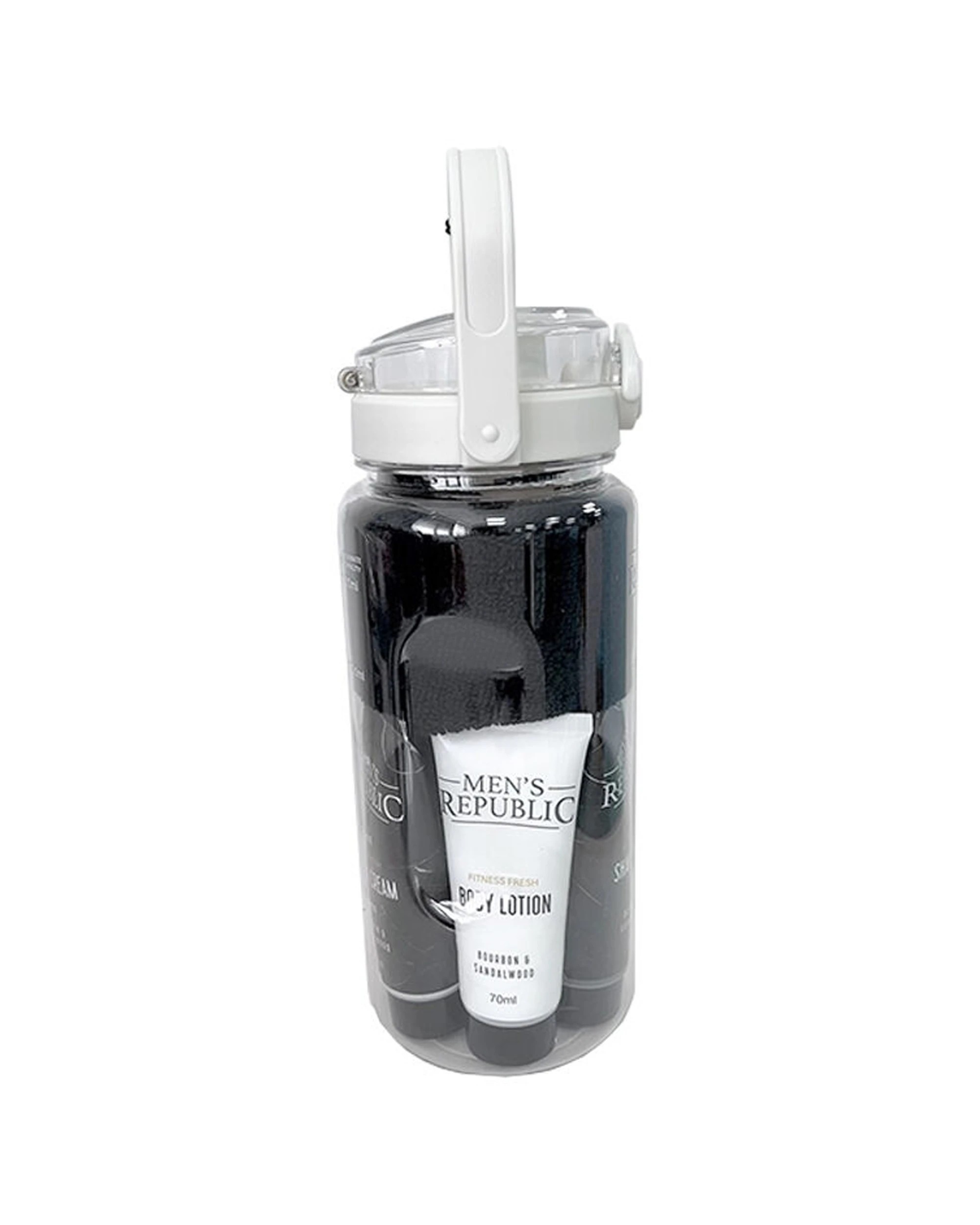 3 Men's Republic Grooming Kit in Gym Waterbottle for Fitness Fresh - Clear, 3 of 7