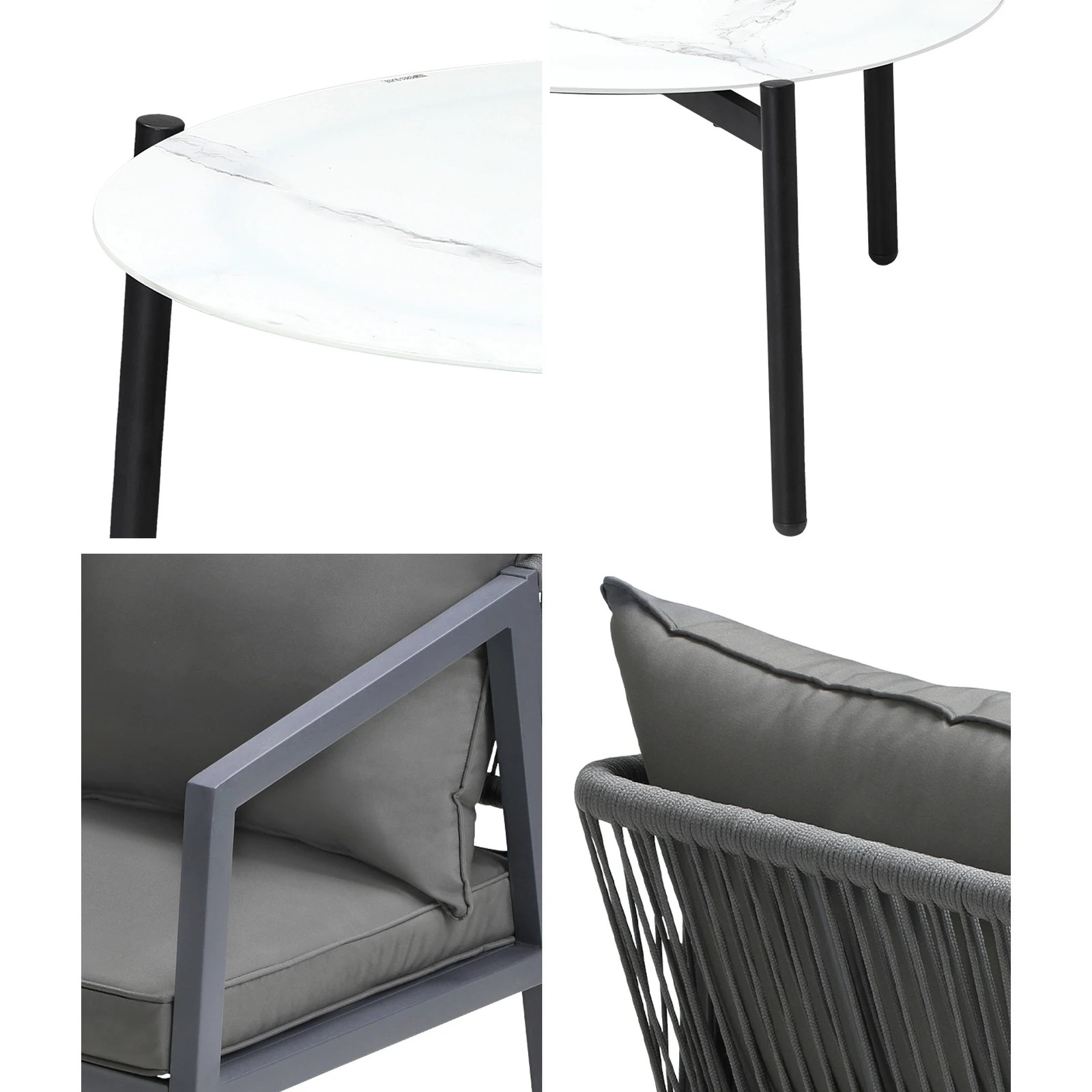 4 Livsip 3pcs Outdoor Patio Setting Furniture Lounge Set 50cm Coffee Table
 - Multi, 4 of 10