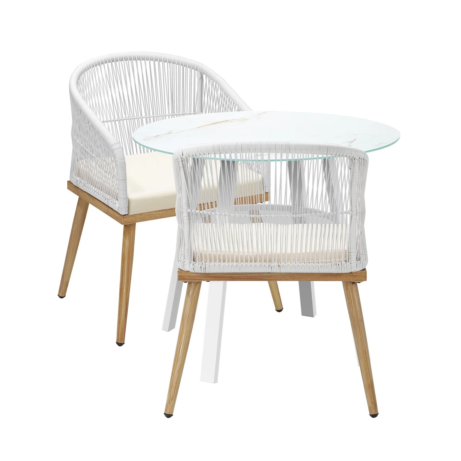 5 Livsip 3pcs Outdoor Dining Setting Table W/storage Shelf Patio Furniture Set
 - Multi, 5 of 7