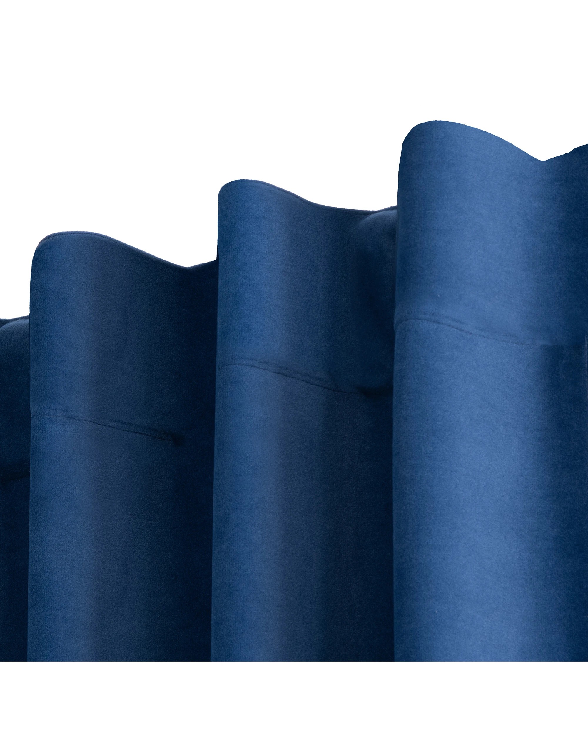 2 Cadence & Co. Byron Matte Velvet 100% Blockout Concealed Tab Top Curtain Twin Pack 135x223cm - Ocean Blue, 2 of 6