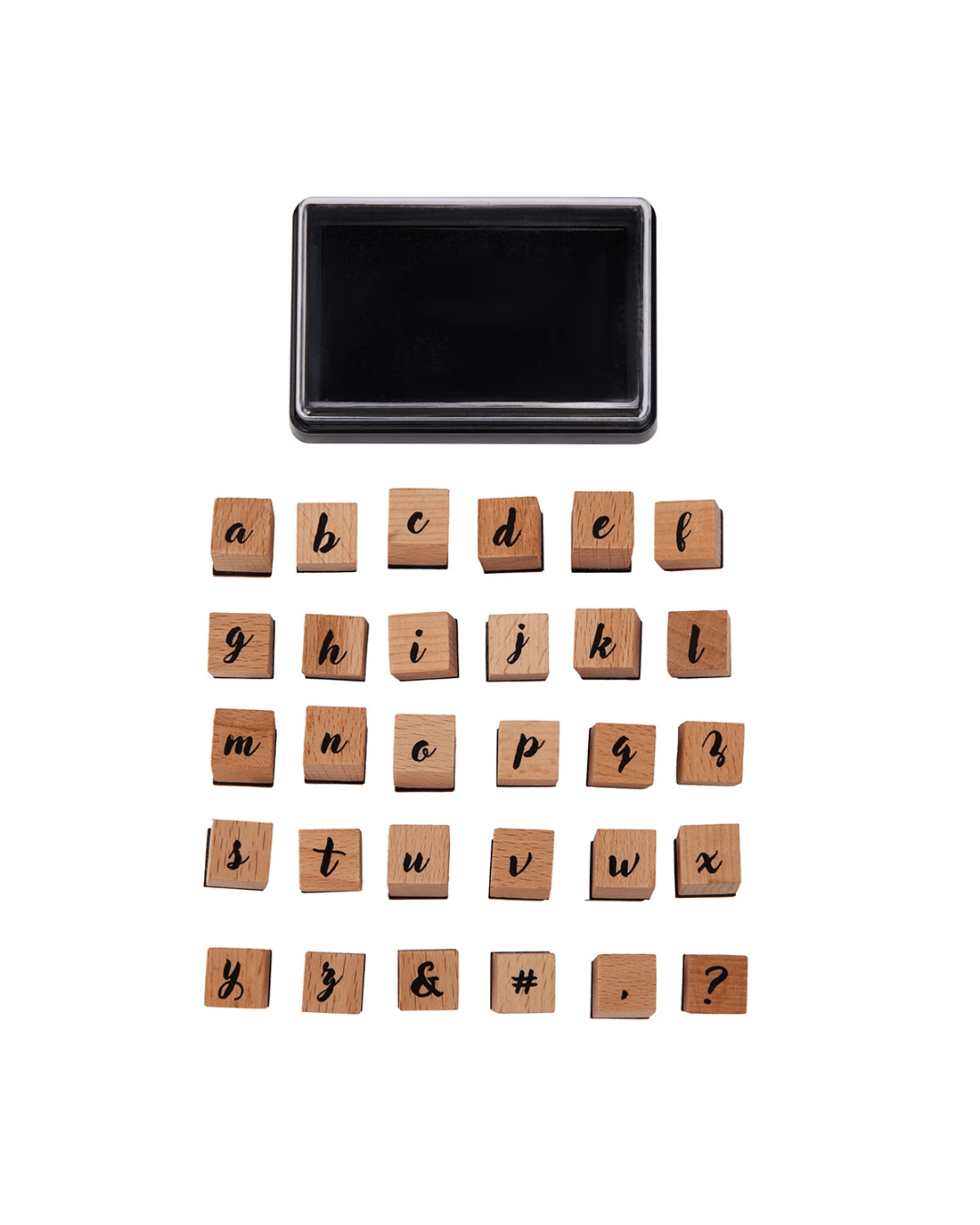 2 Wooden Stamp Set - Alphabet, Small Script, 2 of 4