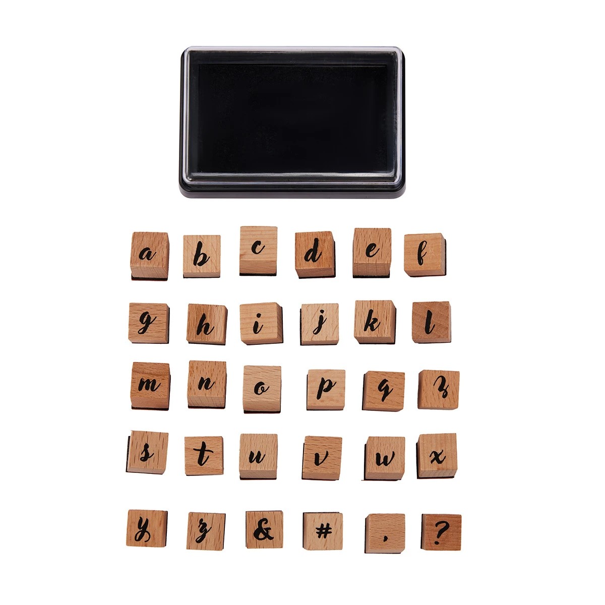 2 Wooden Stamp Set - Alphabet, Small Script, 2 of 4