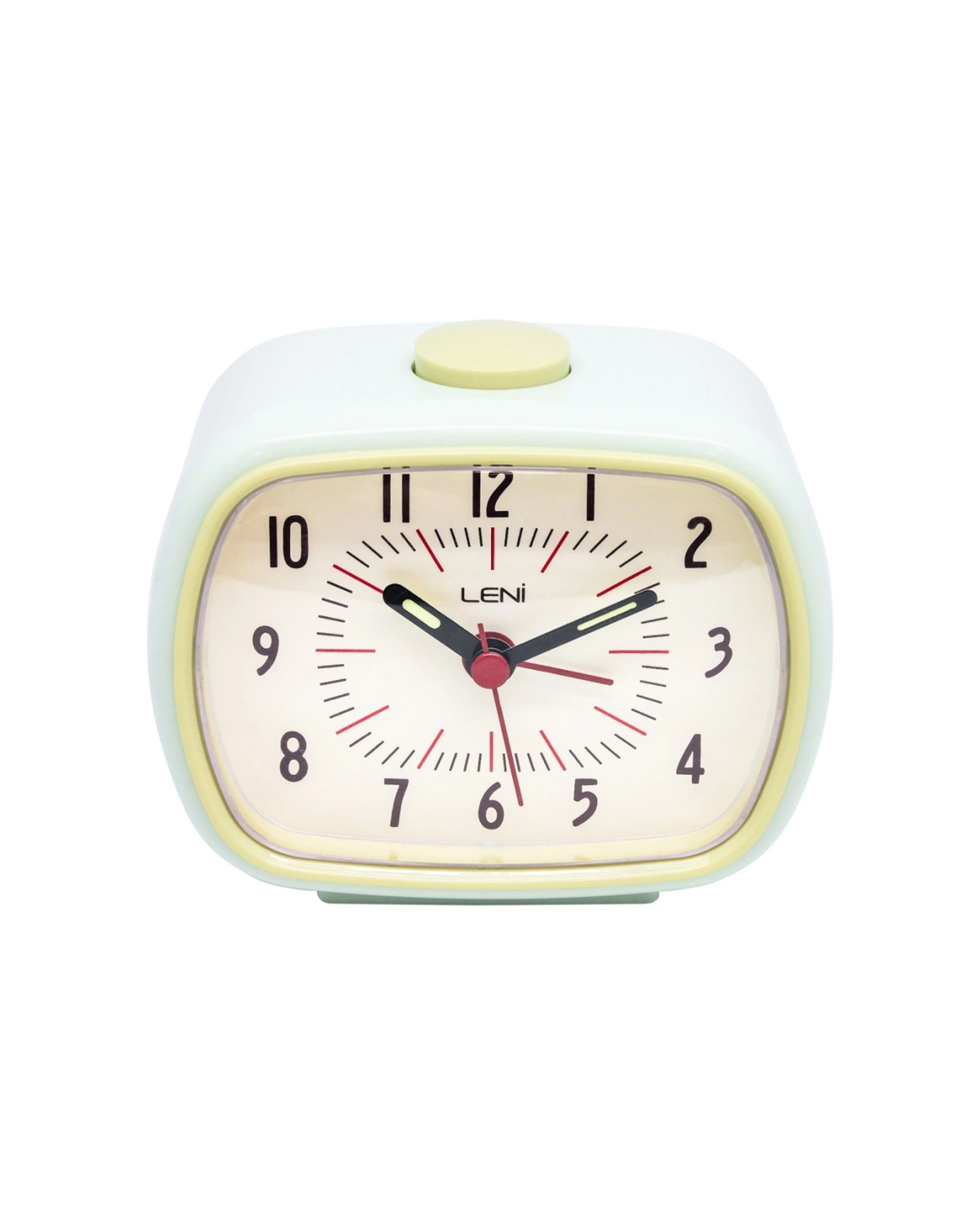 5 Leni Retro Silent Sweep Analogue Alarm Clock 9cm With Glow In The Dark Hands Hint of Mint - Green, 5 of 7