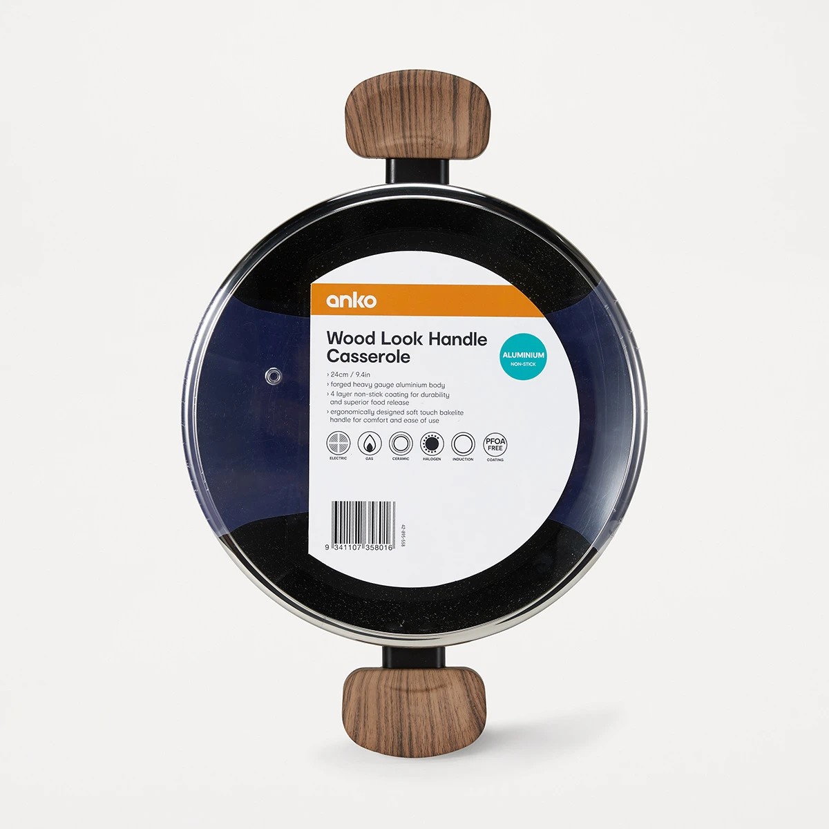 3 24cm Wood Look Handle Saucepan, 3 of 6