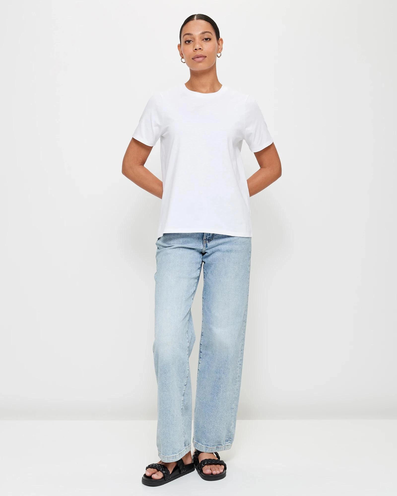 2 Target Australian Cotton Classic Crew Neck T-Shirt WHITE, 2 of 10