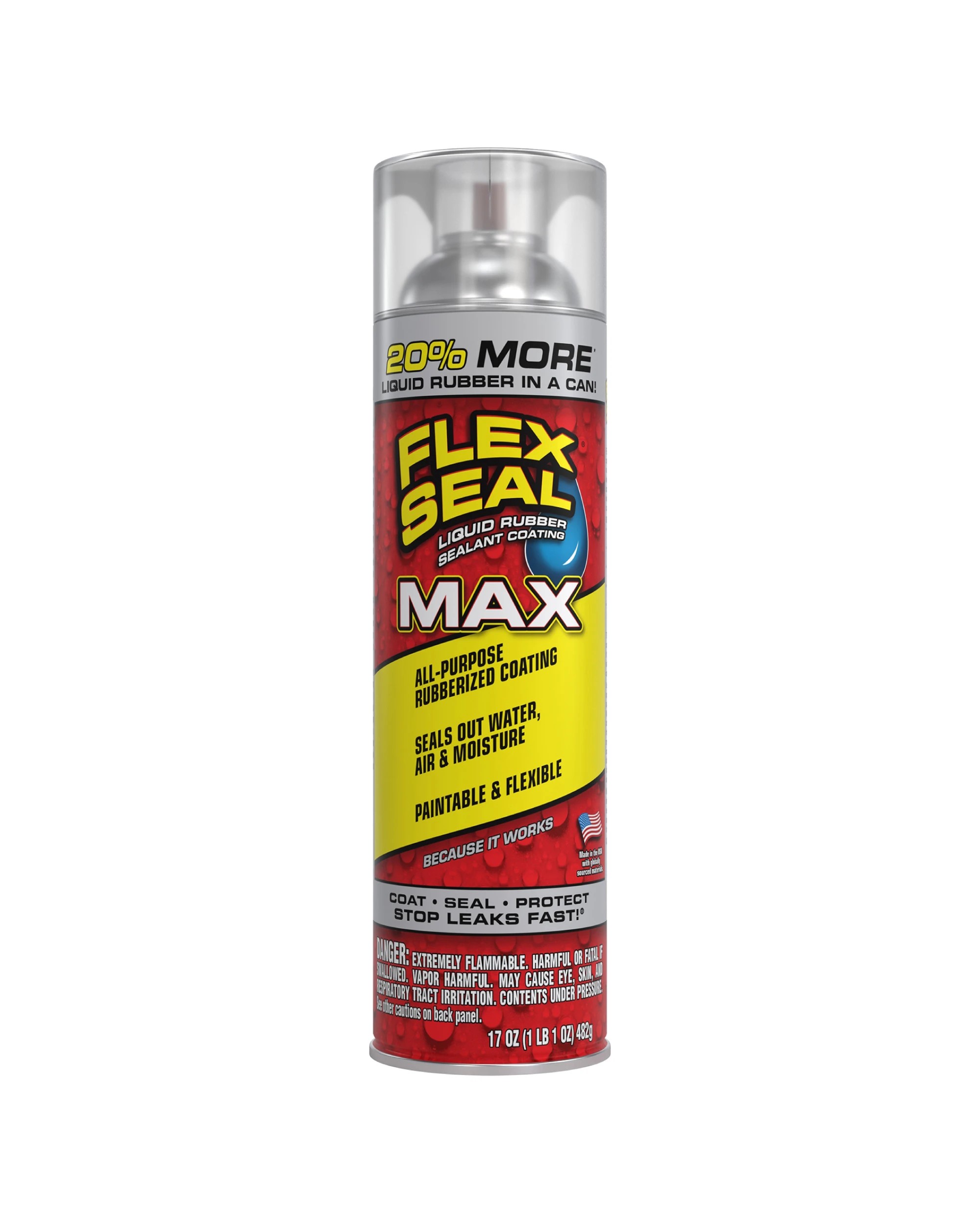 1 Flex Seal Max Waterproof Rubber Spray Sealant, Stop Leaks Instantly - Clear, 1 of 8