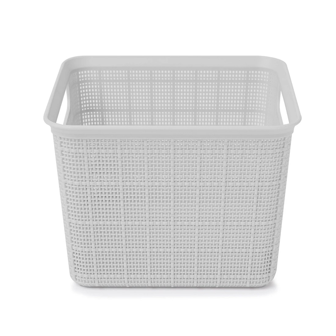 5 3.5L Square Linen Weave Basket - Grey, 5 of 7