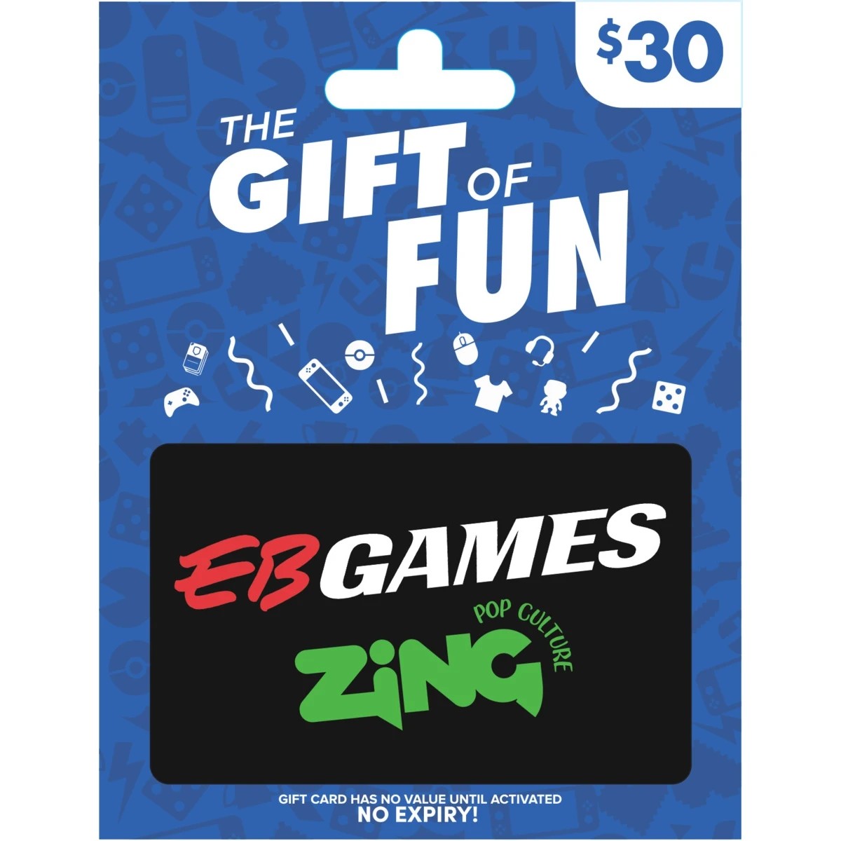 1 EB Games Zing Pop Culture The Gift of Fun $30 Gift Card