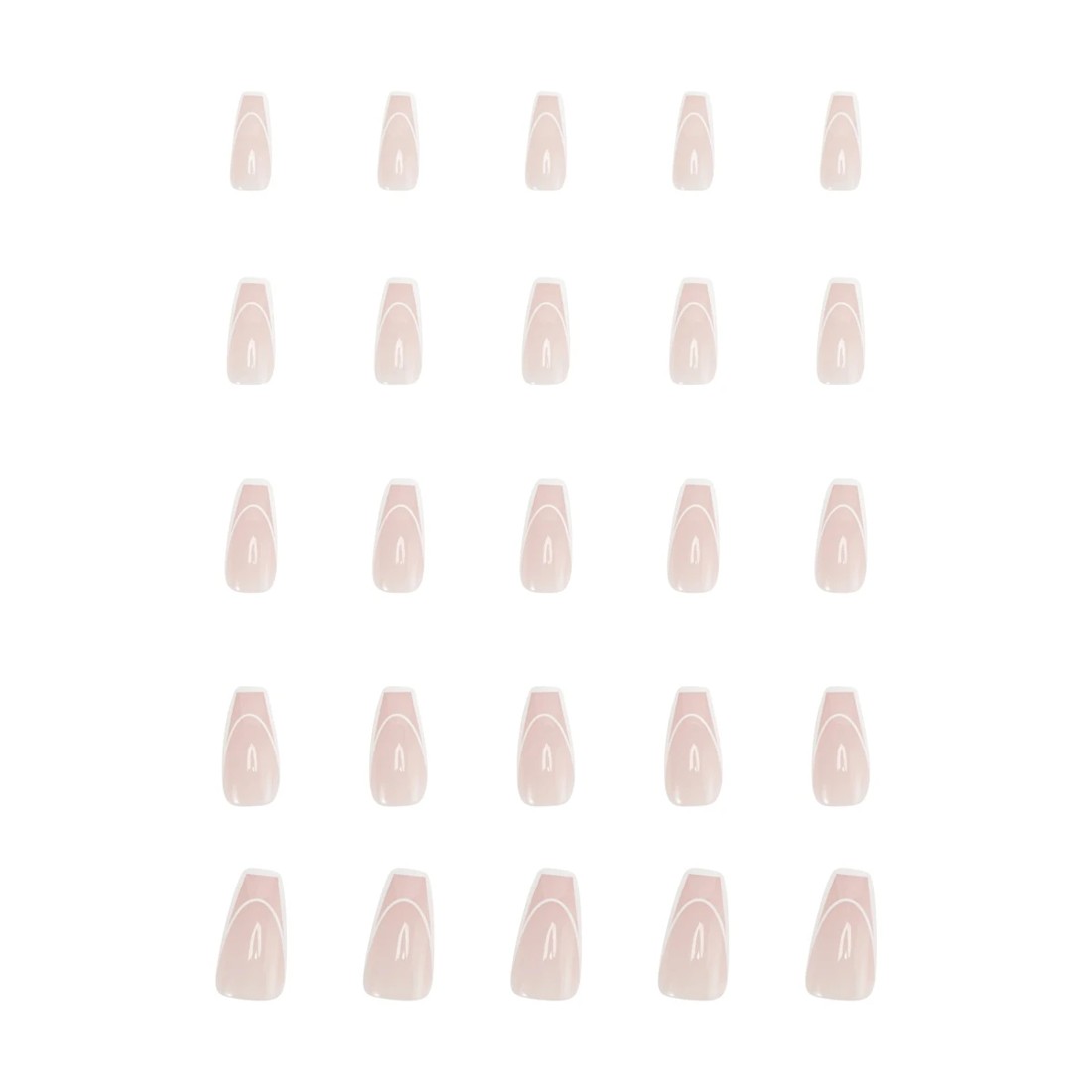 5 OXX Cosmetics 24 Pack Artificial Nails with Adhesive - Squareletto Shape, French Line, 5 of 5