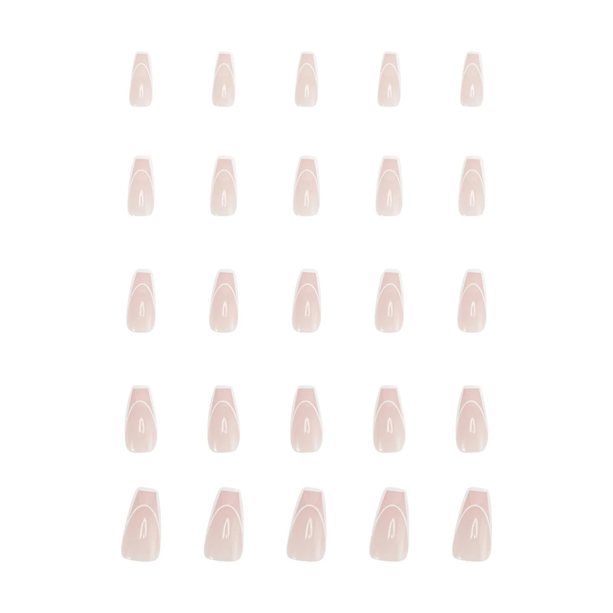 5 OXX Cosmetics 24 Pack Artificial Nails with Adhesive - Squareletto Shape, French Line, 5 of 5