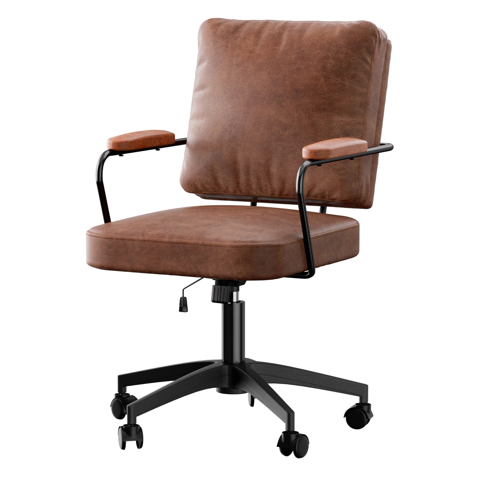 1 Levede Leather Office Chair - Brown, 1 of 7
