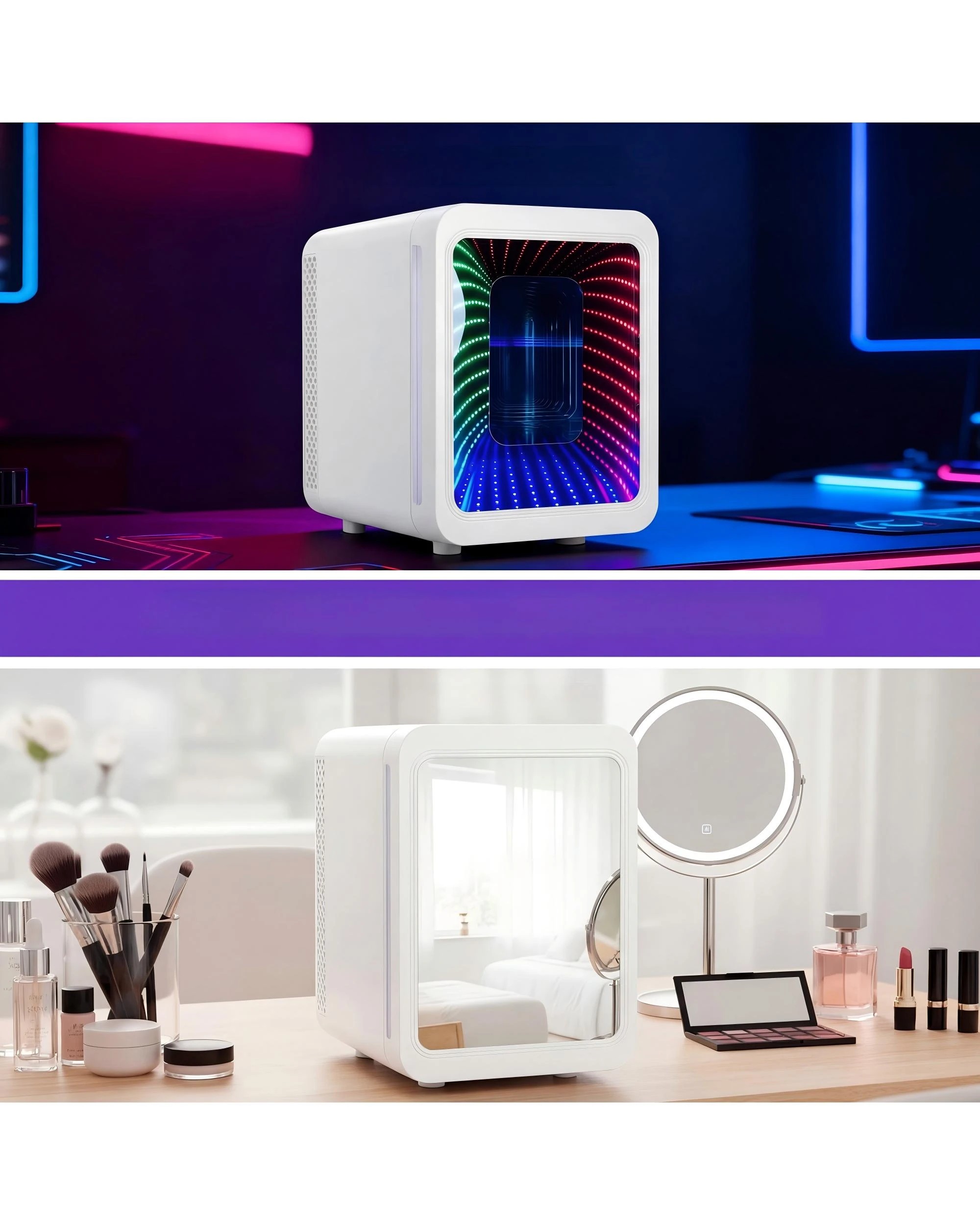 3 Advwin Mini Fridge 4 Liter Small Refrigerator With LED Light, 3 of 7