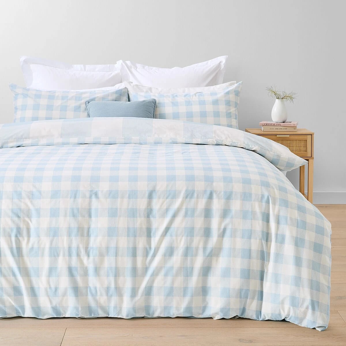 3 Blake Cotton Rich Reversible Quilt Cover Set - Single Bed, Blue, 3 of 7
