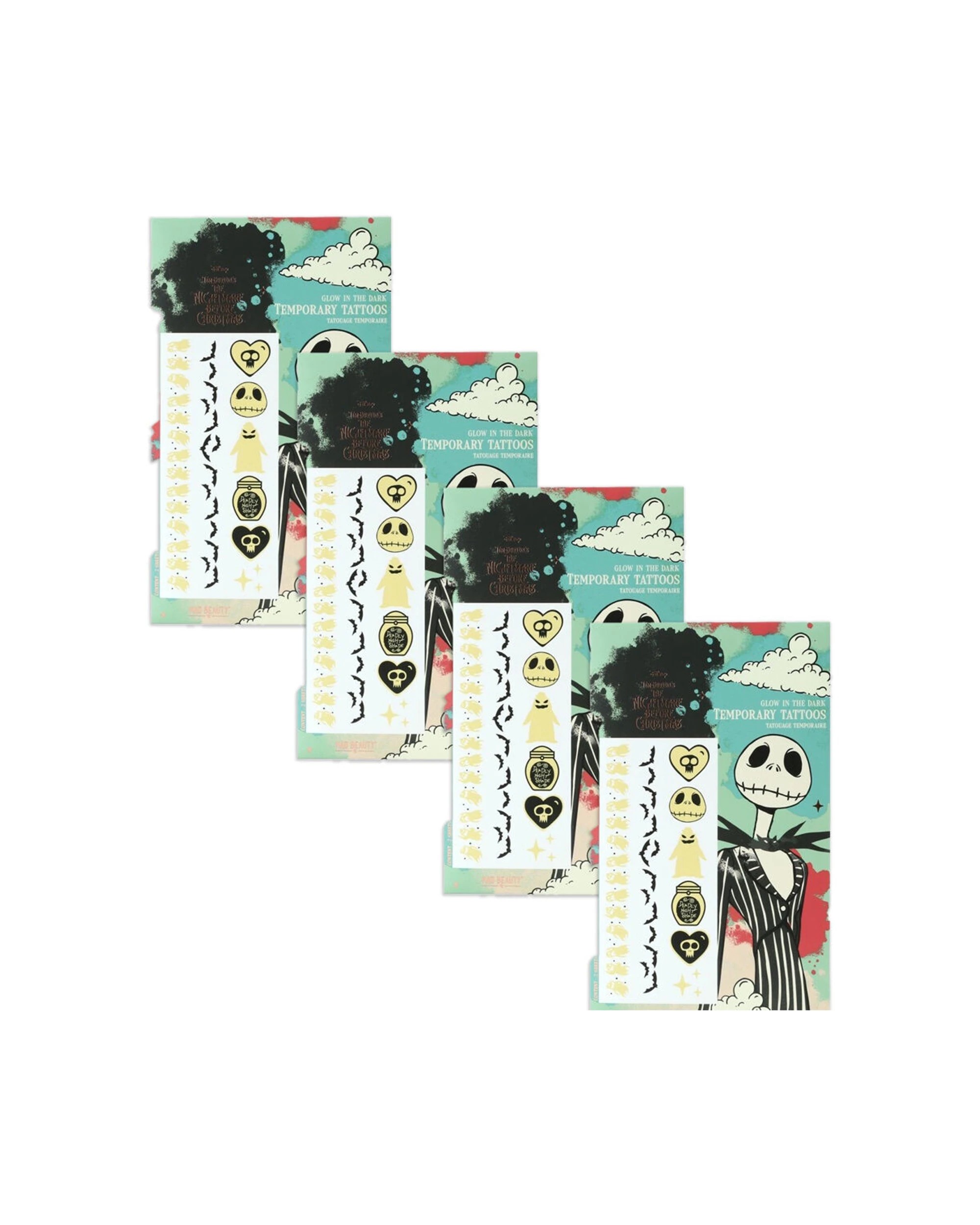 1 Disney Nightmare Before Christmas Temporary Body Tattoos Glow In The Dark - Multi, 1 of 4