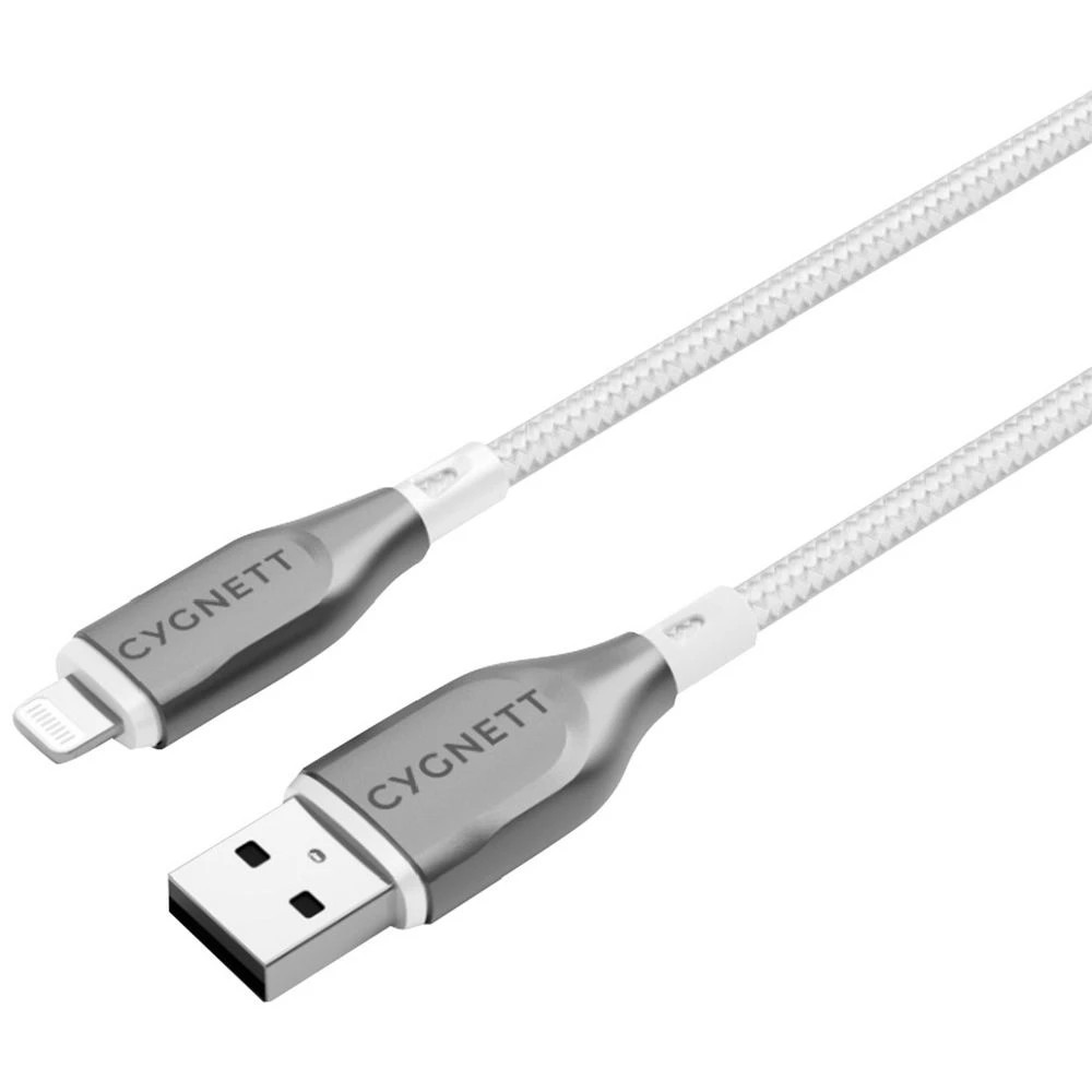 1 Cygnett Armoured Lightning to USB-A Cable 2m White, 1 of 3
