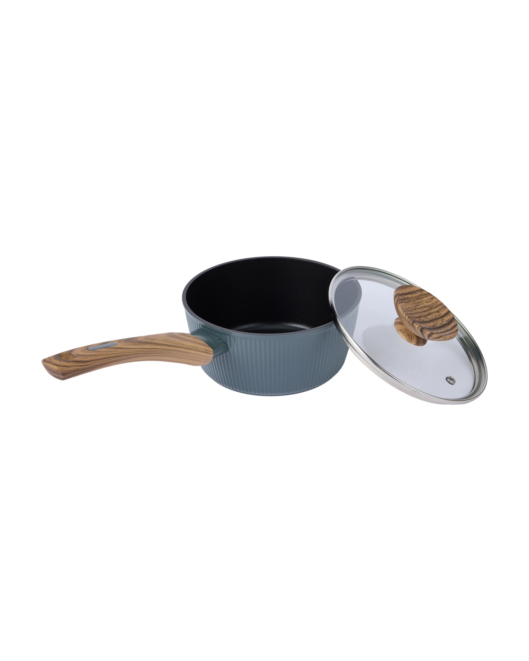 2 16cm Linear Wood Look Saucepan, 2 of 6