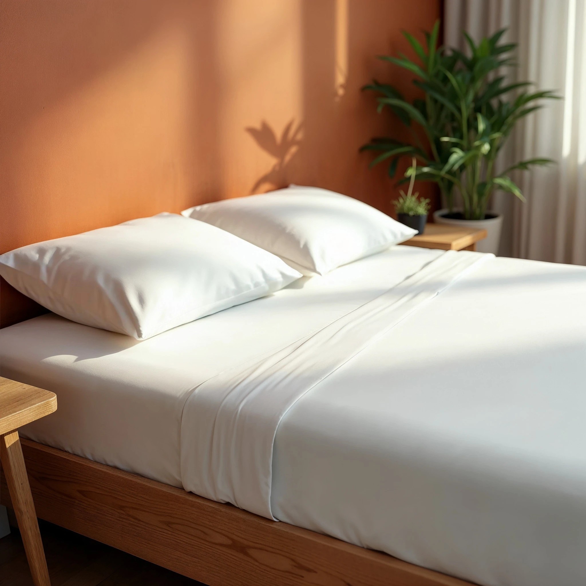 3 Royal Comfort Bamboo Blended Sheet & Pillowcases Set 1000TC Ultra Soft Bedding - Double Bed - White - Double Bed - White, 3 of 4