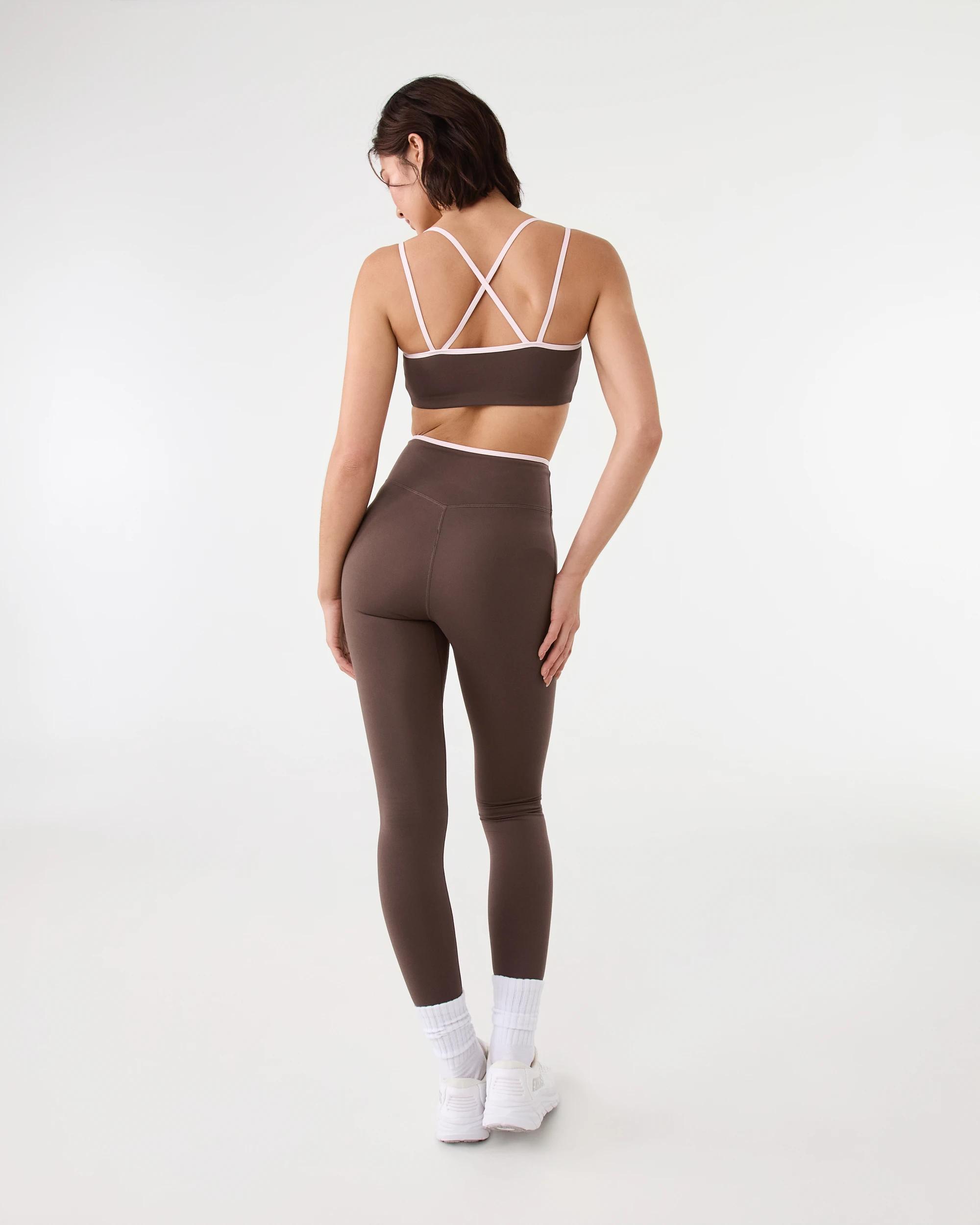 4 Everlast Womens Cross Front Leggings Choc, 4 of 7
