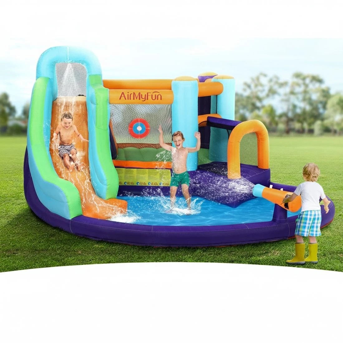 3 AirMyFun Inflatable Water Slide Kids Jumping Castle Trampoline Outdoor - Multi, 3 of 4