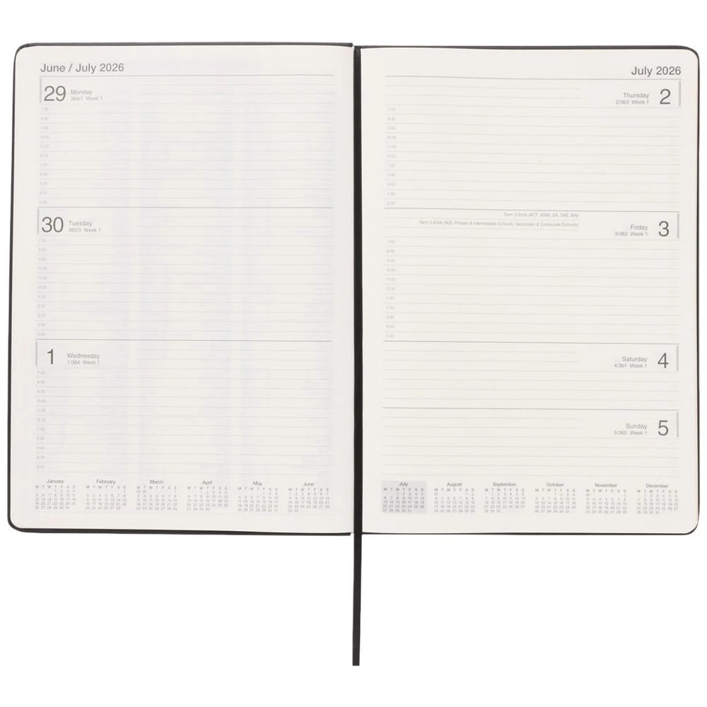 6 J.Burrows A4 Week to View PU FY26/27 Diary Black, 6 of 6
